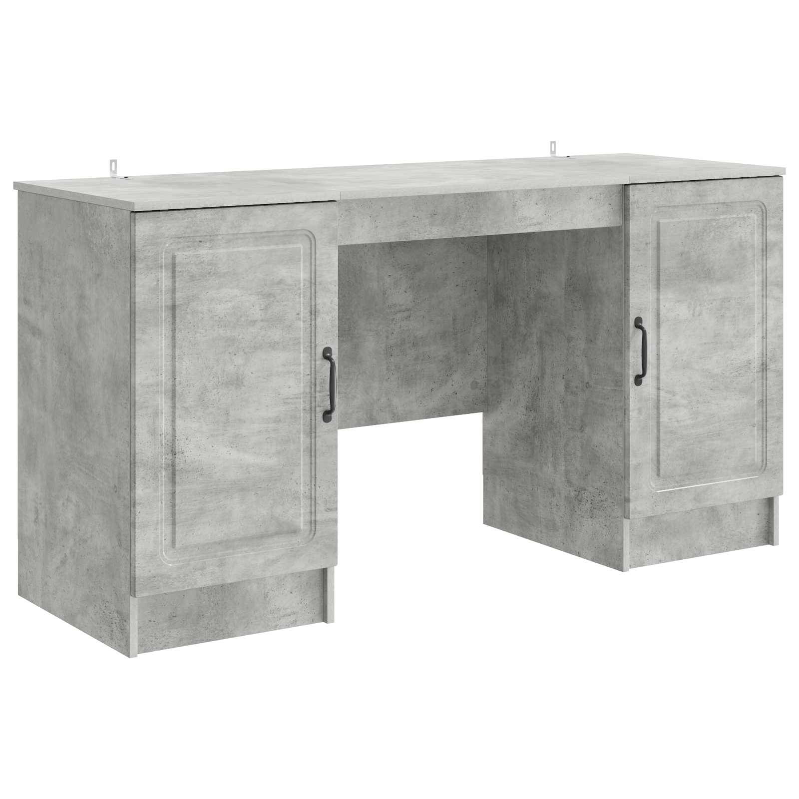 vidaXL Schreibtisch mit Tür Betongrau 142,5 x 50 x 75 cm Holzwerkstoff