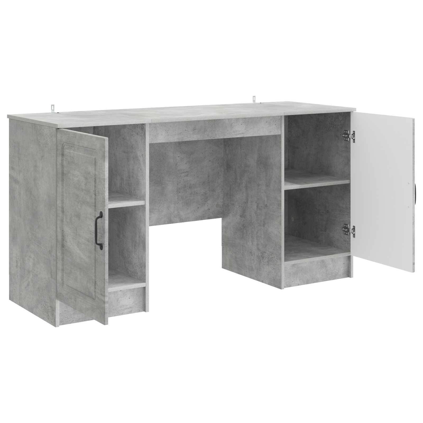vidaXL Schreibtisch mit Tür Betongrau 142,5 x 50 x 75 cm Holzwerkstoff