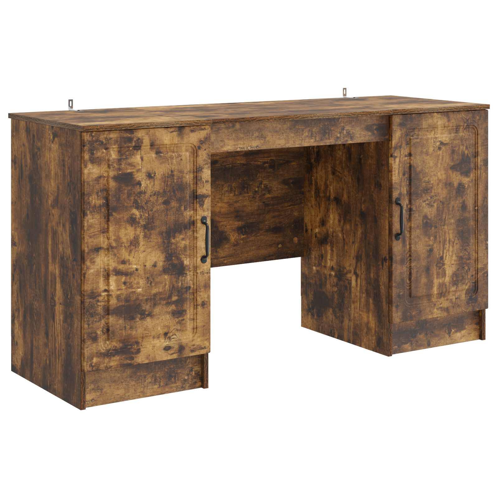 vidaXL Schreibtisch Geräucherte Eiche 142,5 x 50 x 75 cm Holzwerkstoff