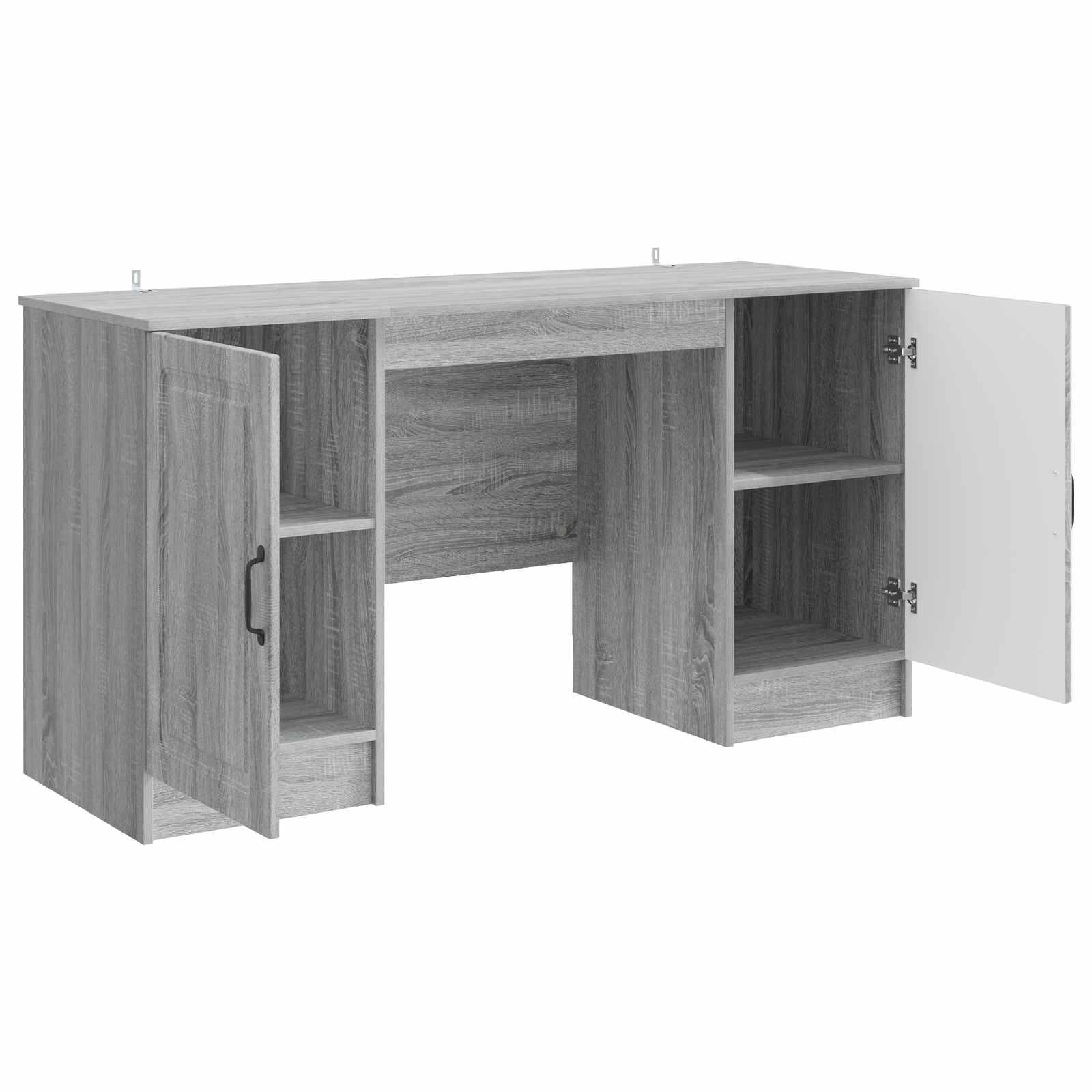 vidaXL Schreibtisch Graues Sonoma 142,5 x 50 x 75 cm Holzwerkstoff