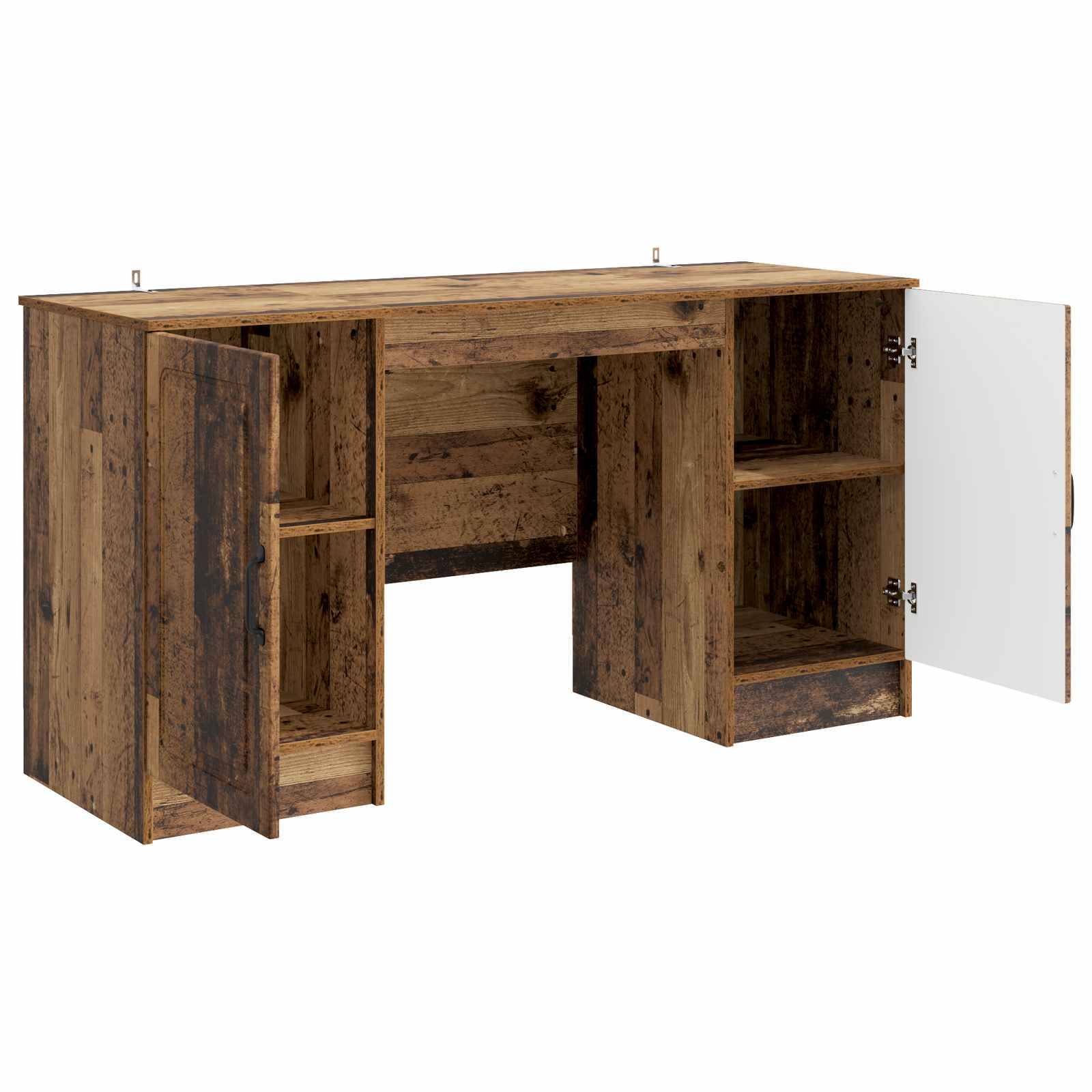 vidaXL Schreibtisch mit Regal Altholz 142,5 x 50 x 75 cm Holzwerkstoff