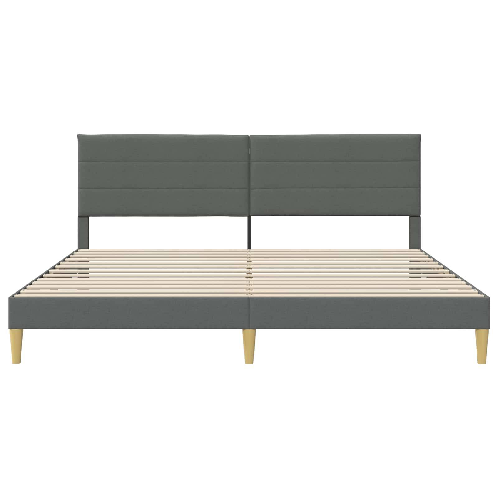 vidaXL Bettrahmen mit Kopfteil Dunkelgrau 180 x 200 cm Stoff
