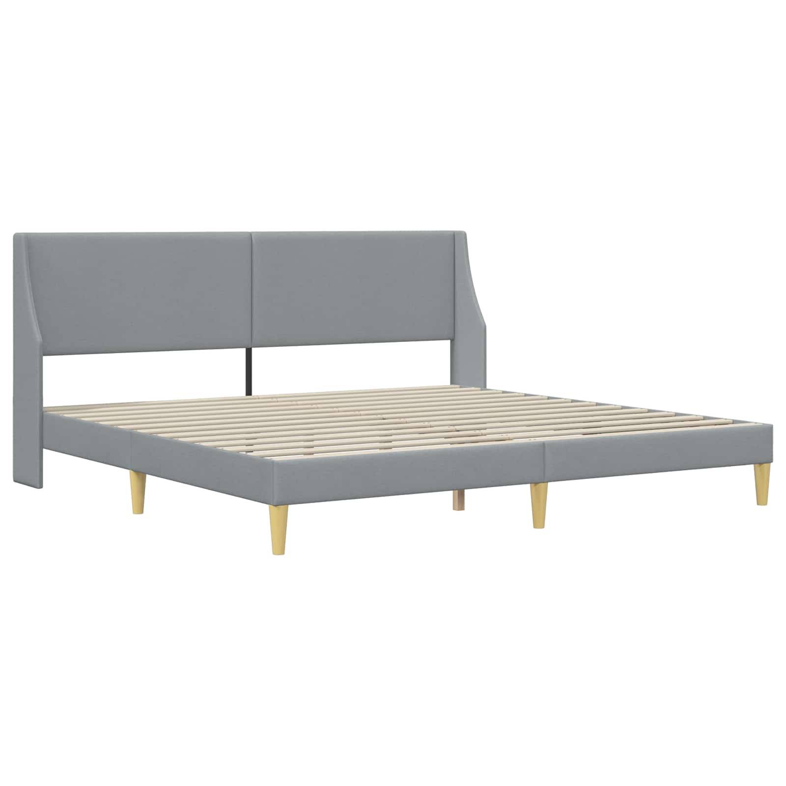 vidaXL Bettgestell mit Matratze Hellgrau 180 x 200 cm Stoff