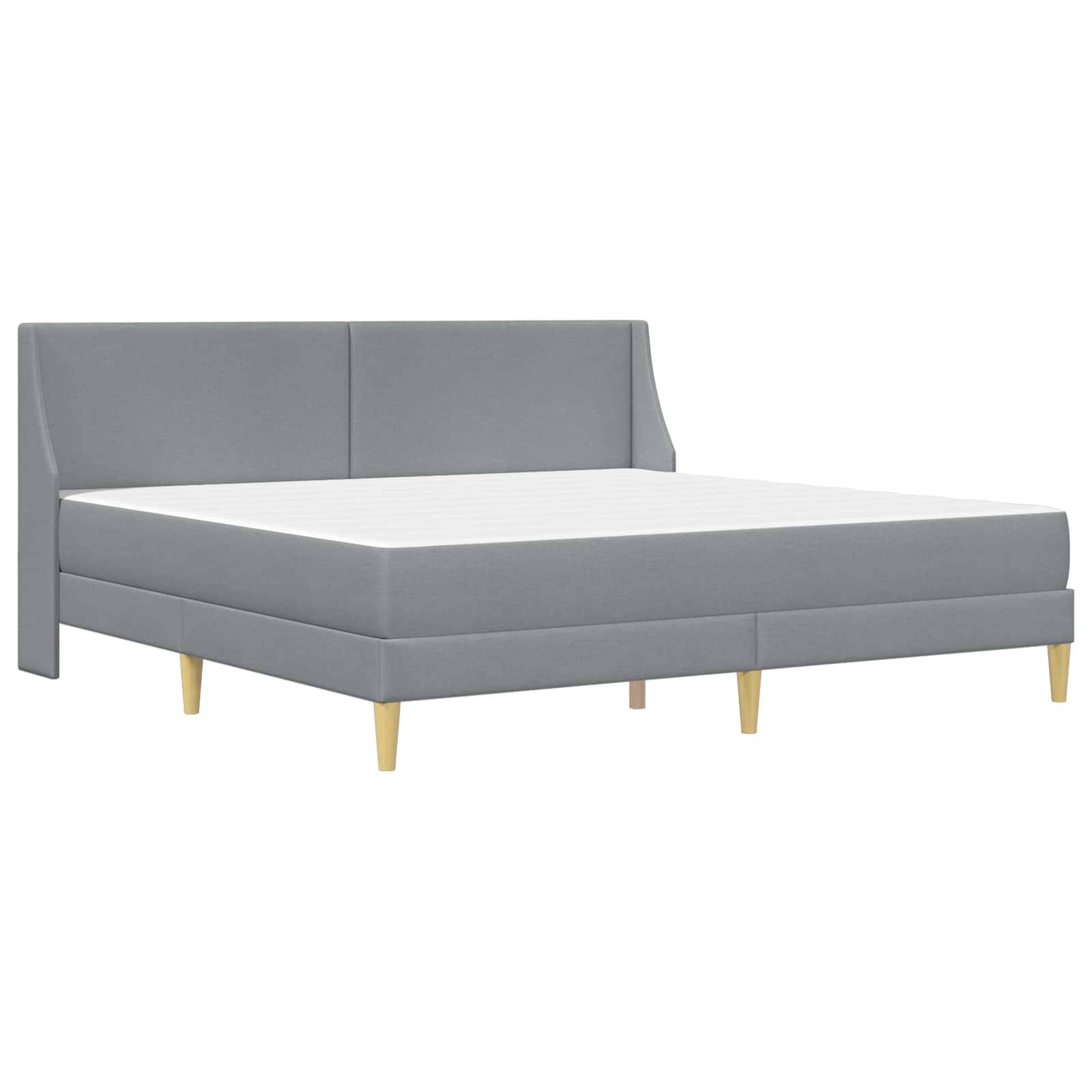 vidaXL Bettgestell mit Matratze Hellgrau 180 x 200 cm Stoff