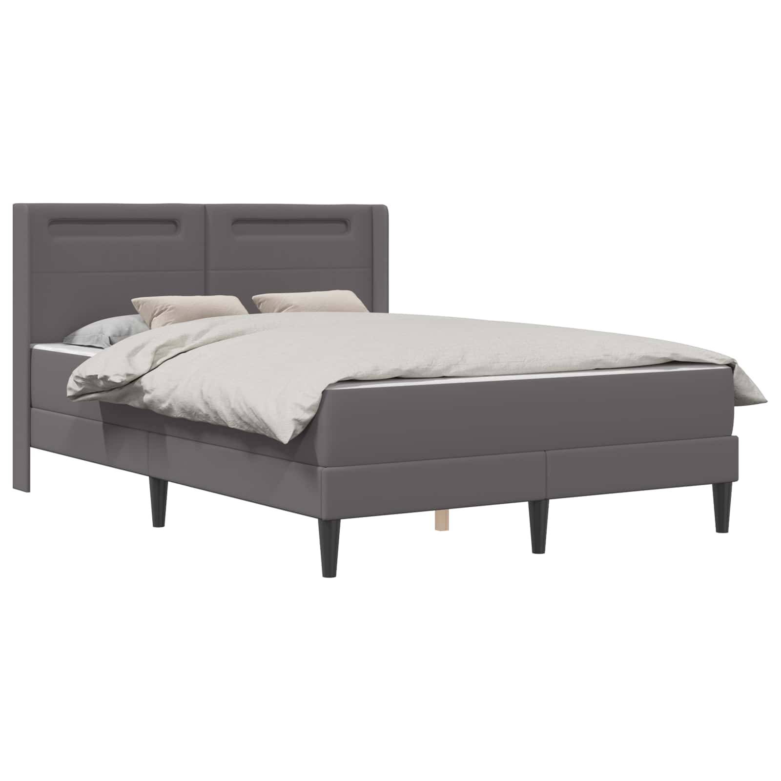vidaXL Bettgestell mit Matratze Grau 120 x 190 cm Kunstleder