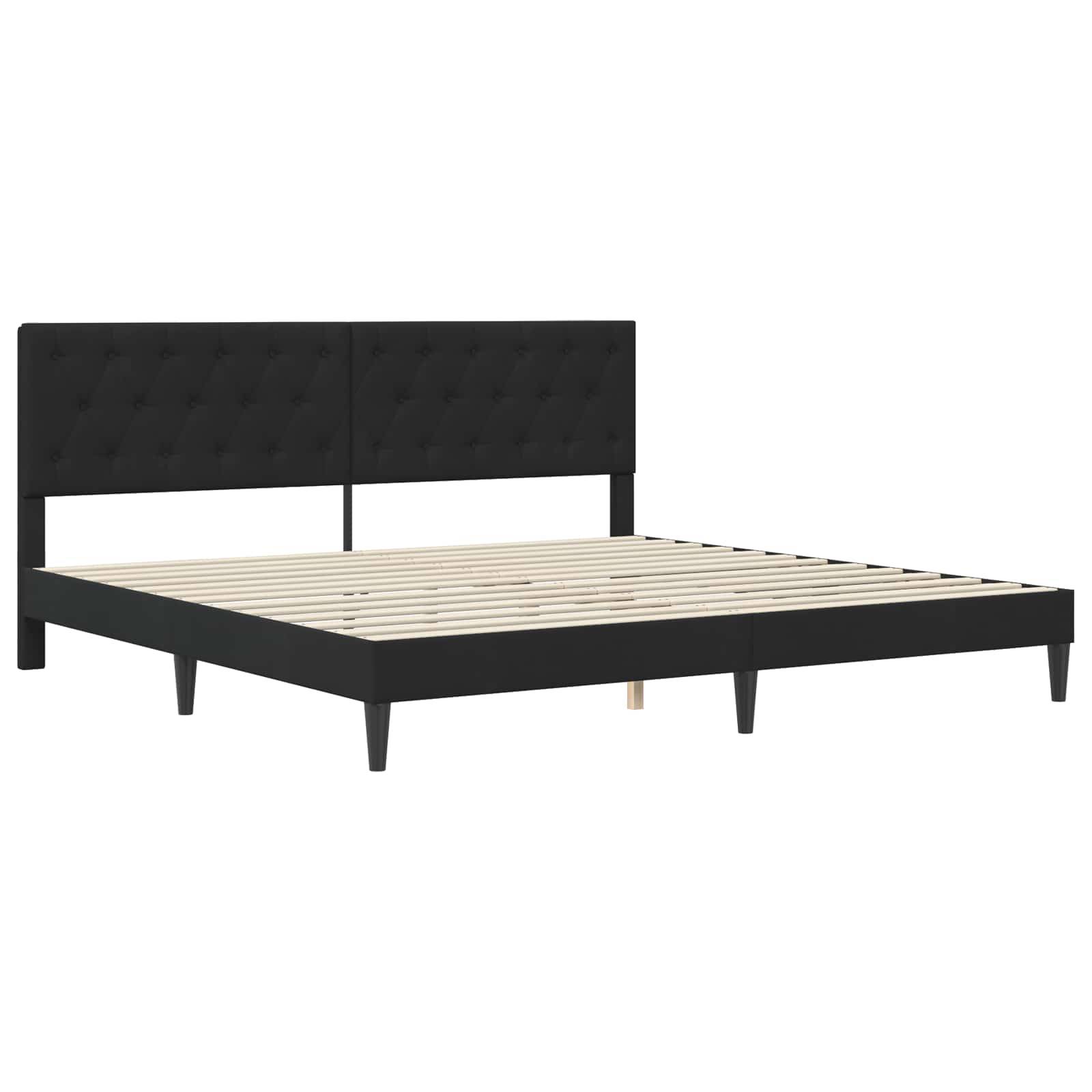vidaXL Bettrahmen mit Kopfteil Schwarz 180 x 200 cm Samt