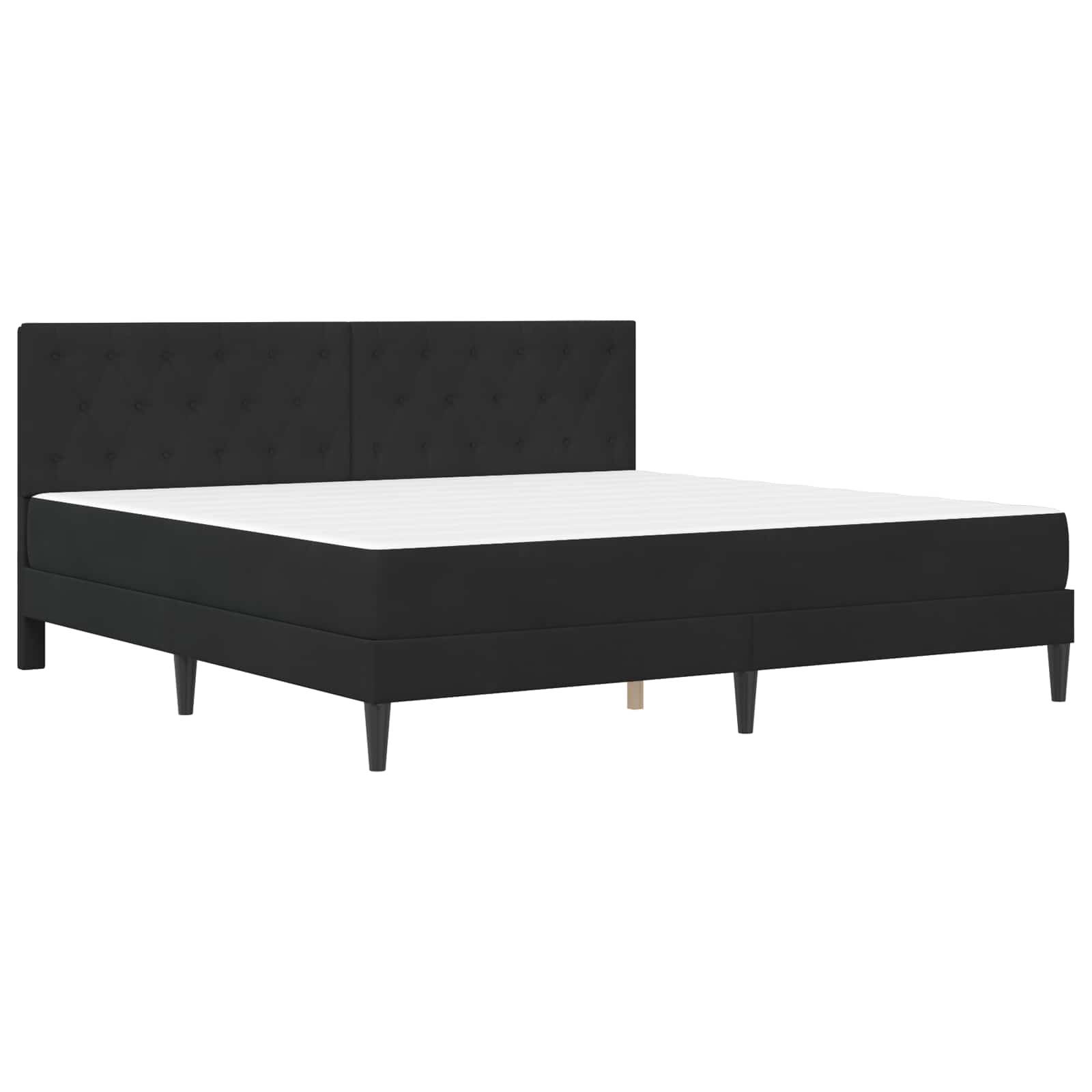 vidaXL Bettgestell mit Matratze mit Kopfteil Schwarz 180 x 200 cm Samt
