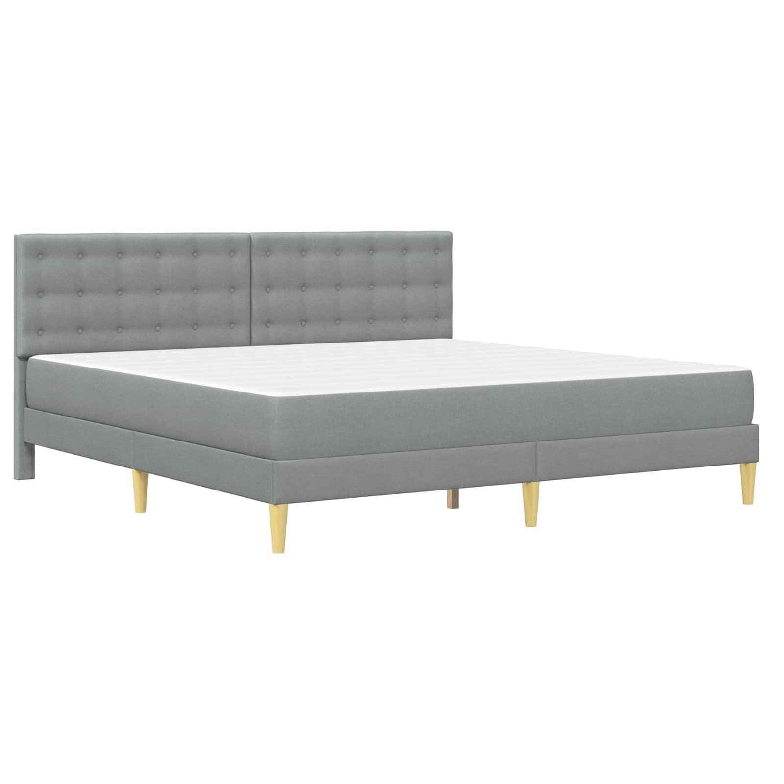 vidaXL Bettgestell mit Matratze Hellgrau 180 x 200 cm Stoff