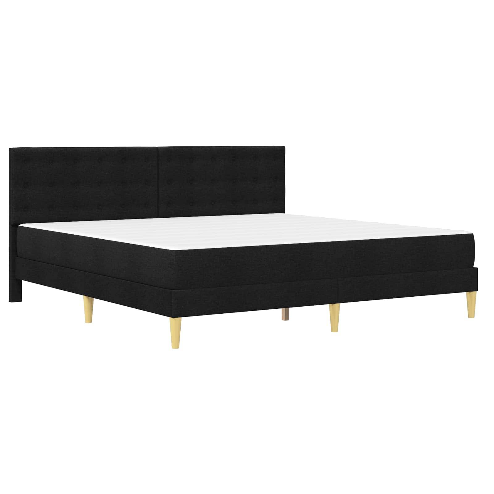 vidaXL Bettgestell mit Matratze Schwarz 200 x 200 cm Stoff