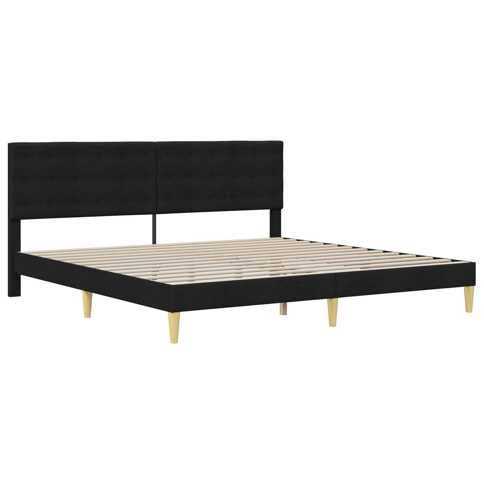 vidaXL Bettrahmen mit Kopfteil Schwarz 180 x 200 cm Stoff