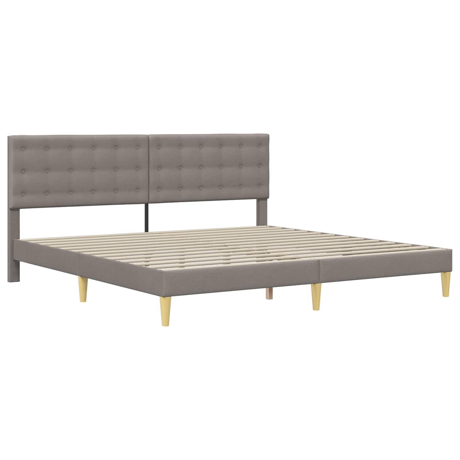 vidaXL Bettgestell mit Matratze mit Kopfteil Taupe 180 x 200 cm Stoff