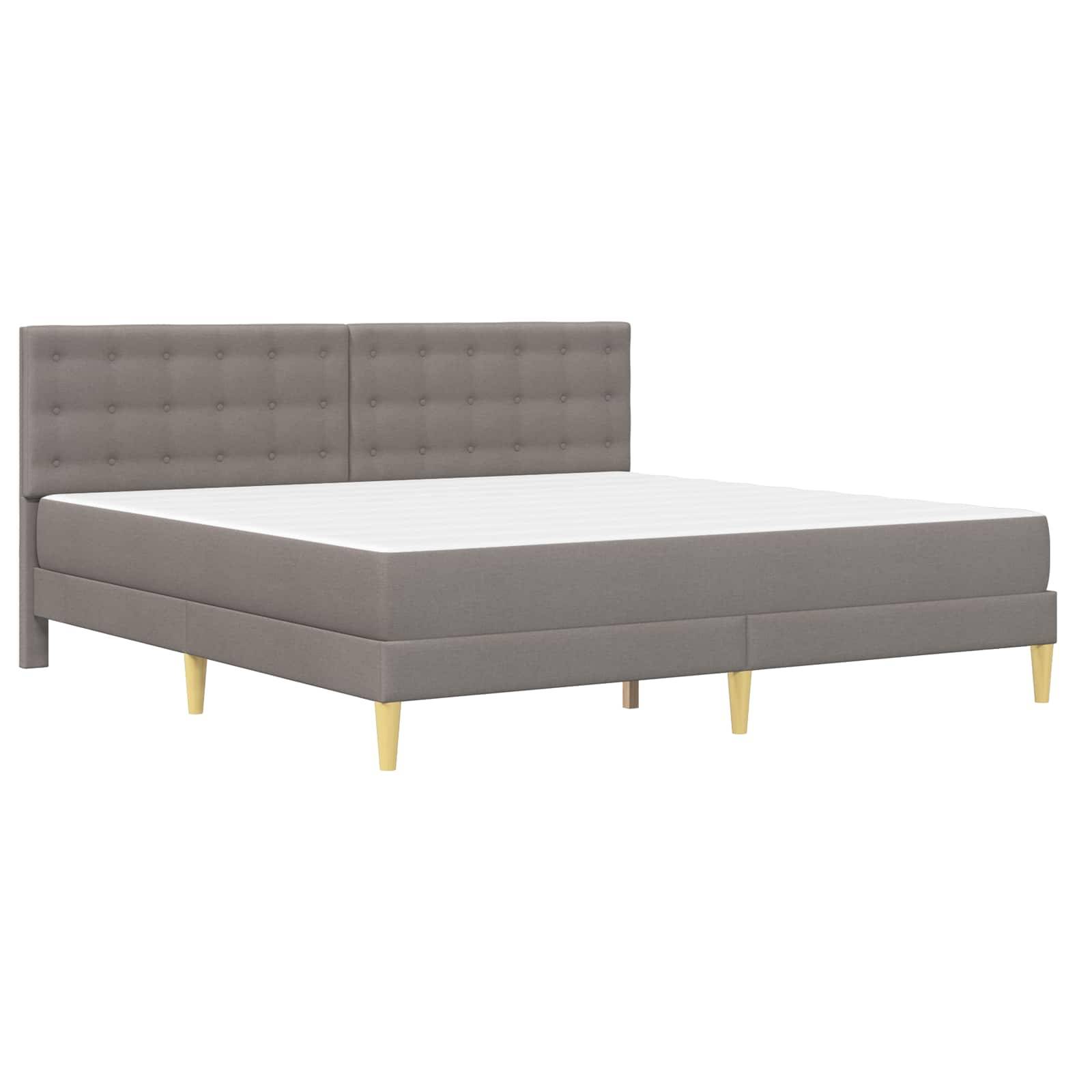 vidaXL Bettgestell mit Matratze mit Kopfteil Taupe 180 x 200 cm Stoff