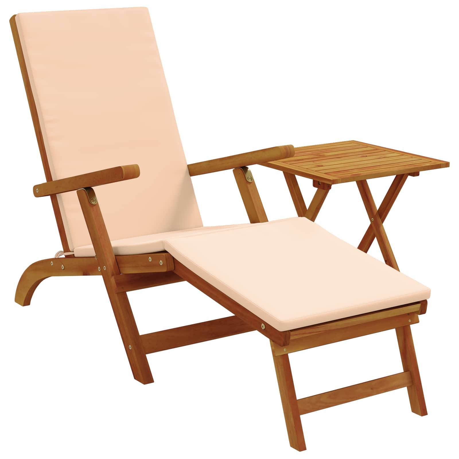 vidaXL Liegestuhl zum Verstellen und Klappen 2 pcs Beige