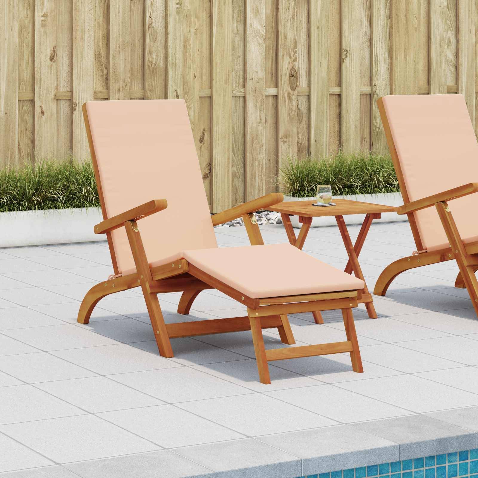 vidaXL Liegestuhl zum Verstellen und Klappen 2 pcs Beige