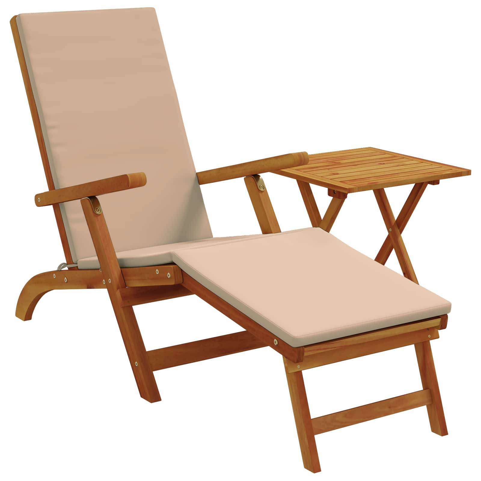 vidaXL Liegestuhl zum Verstellen und Klappen 2 pcs Taupe