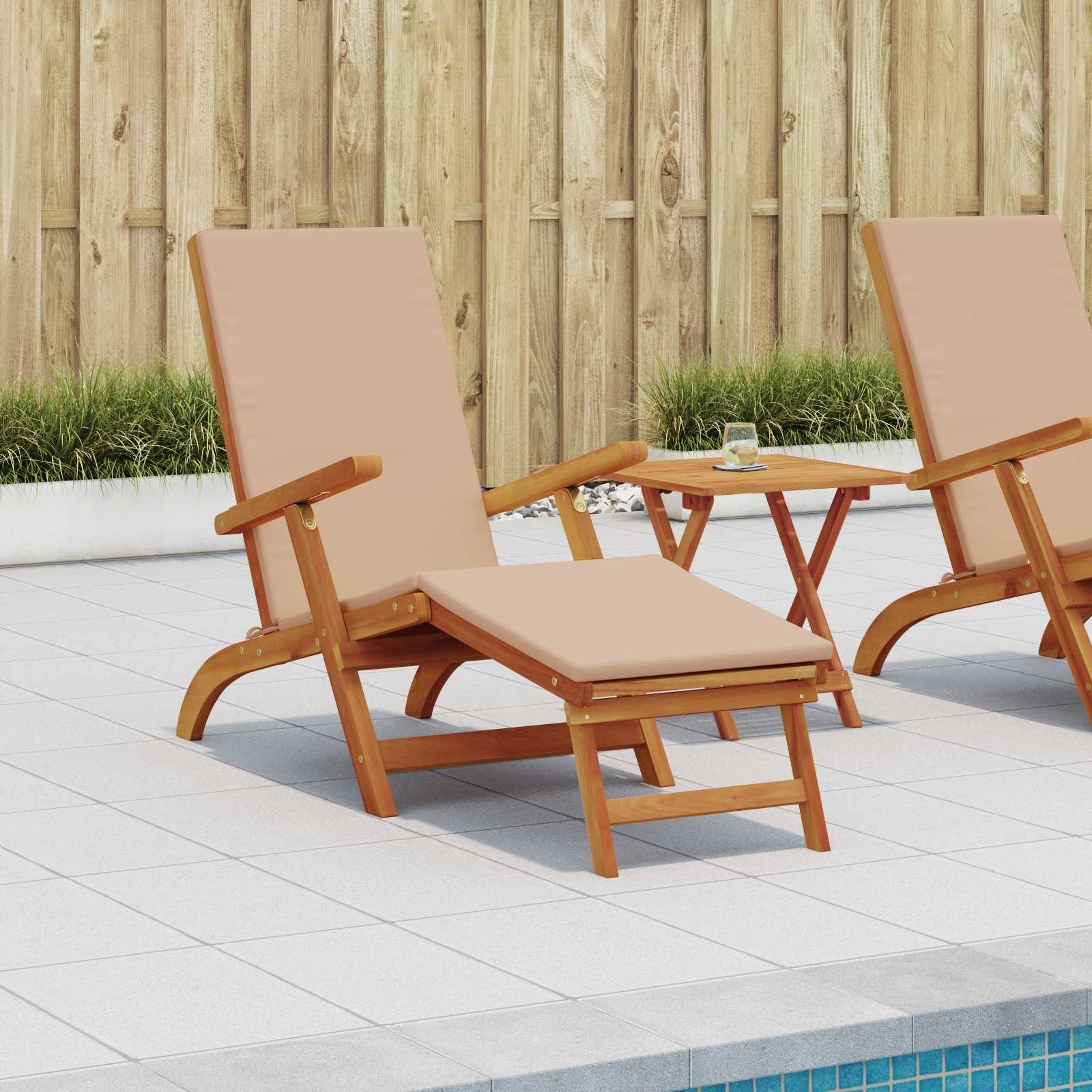vidaXL Liegestuhl zum Verstellen und Klappen 2 pcs Taupe