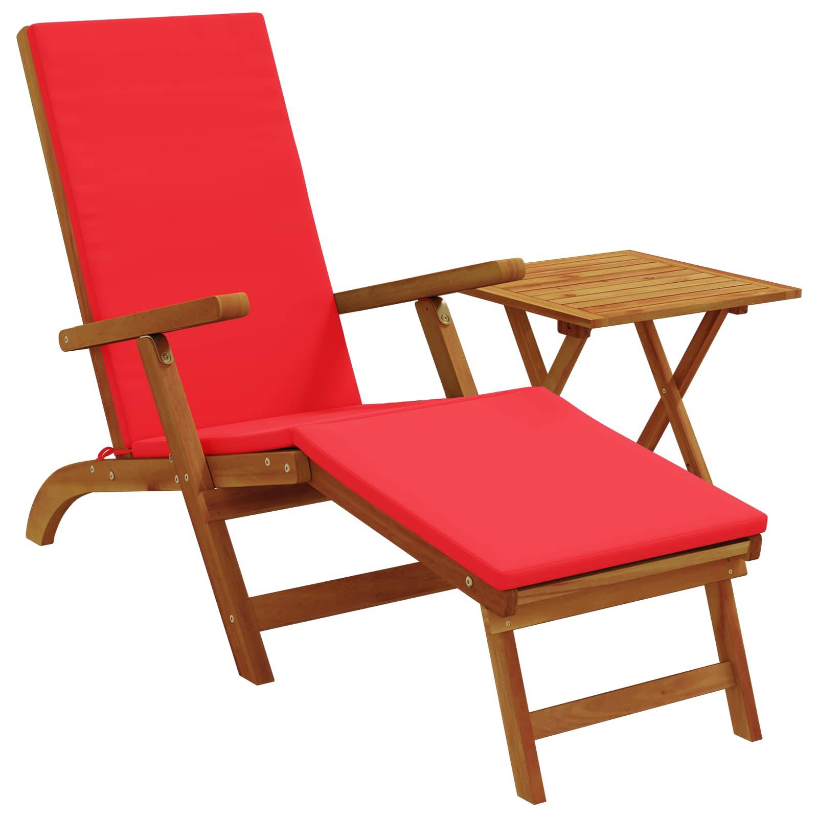 vidaXL Liegestuhl zum Verstellen und Klappen 2 pcs Rot