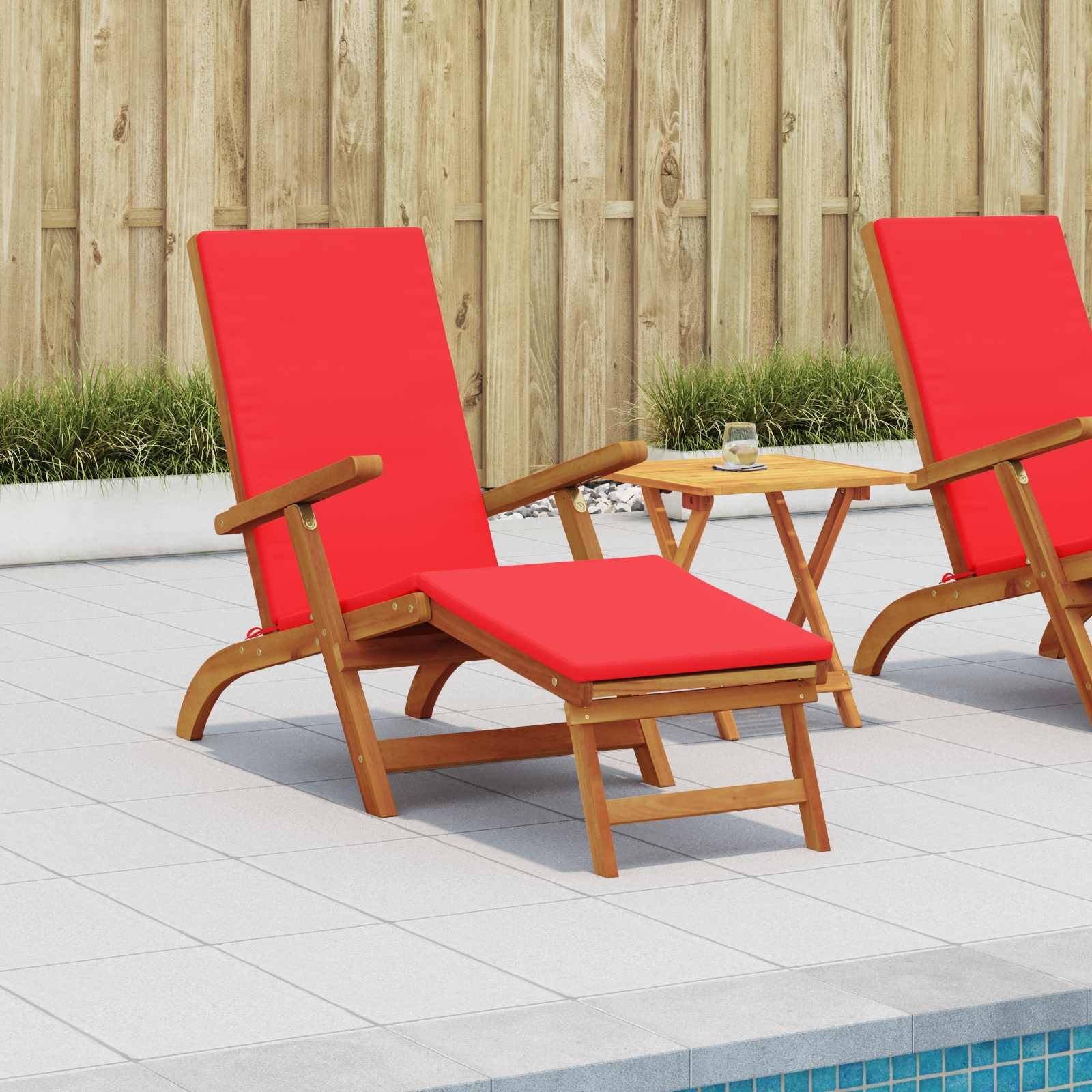 vidaXL Liegestuhl zum Verstellen und Klappen 2 pcs Rot