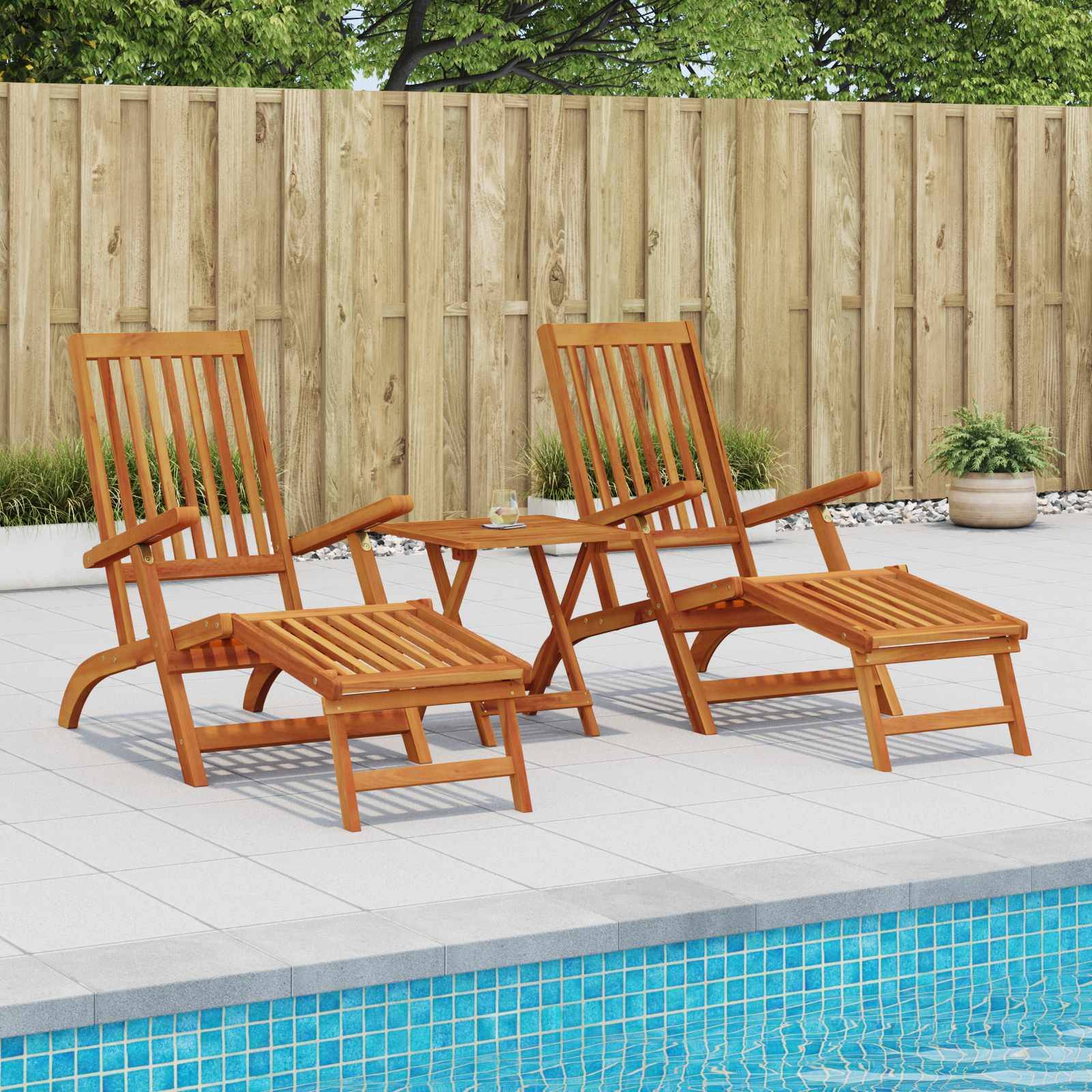 vidaXL Liegestuhl zum Verstellen und Klappen 2 pcs 55 x 146 x 91 cm