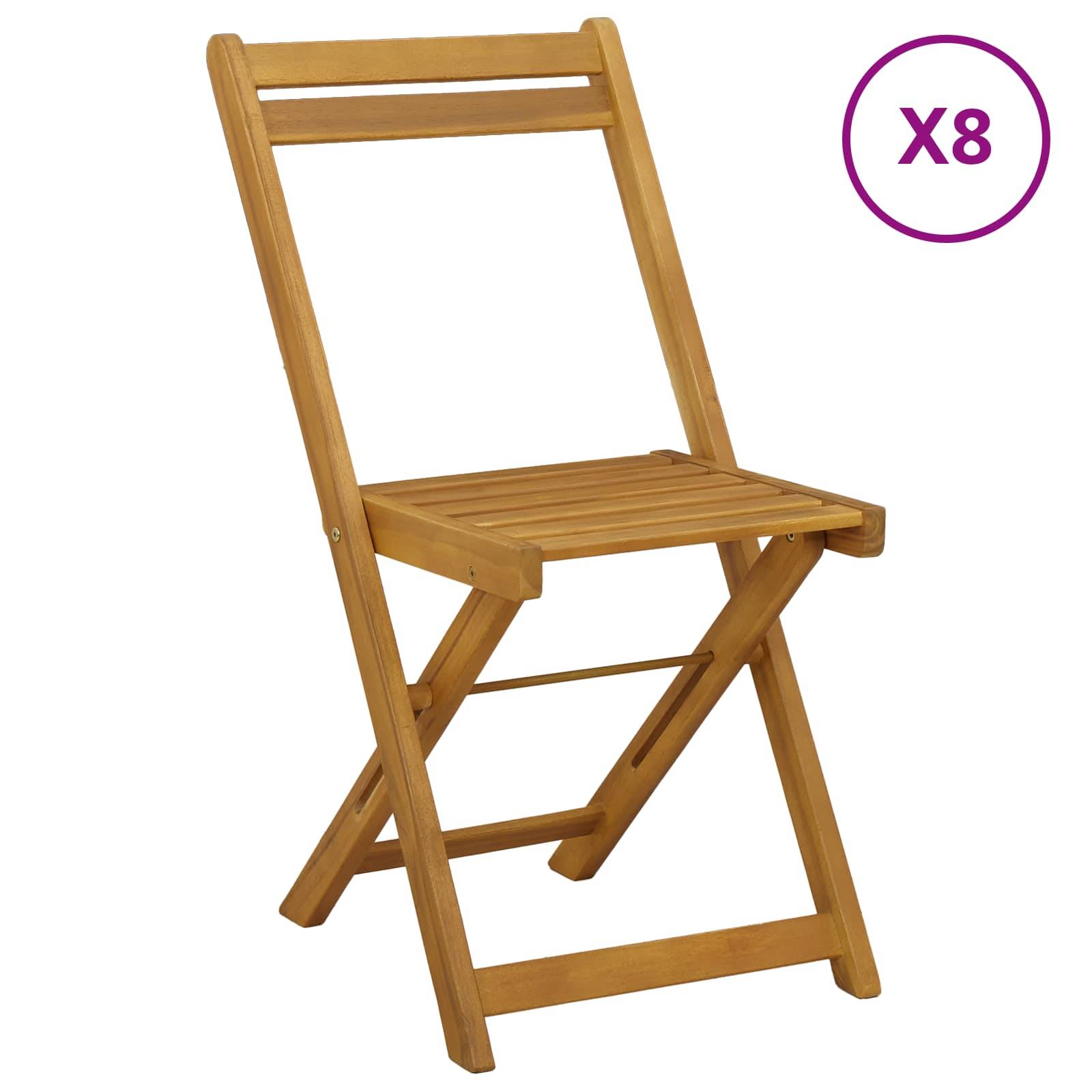 vidaXL Außen Bistro-Stühle 8 pcs Natur 40 x 53 x 80 cm
