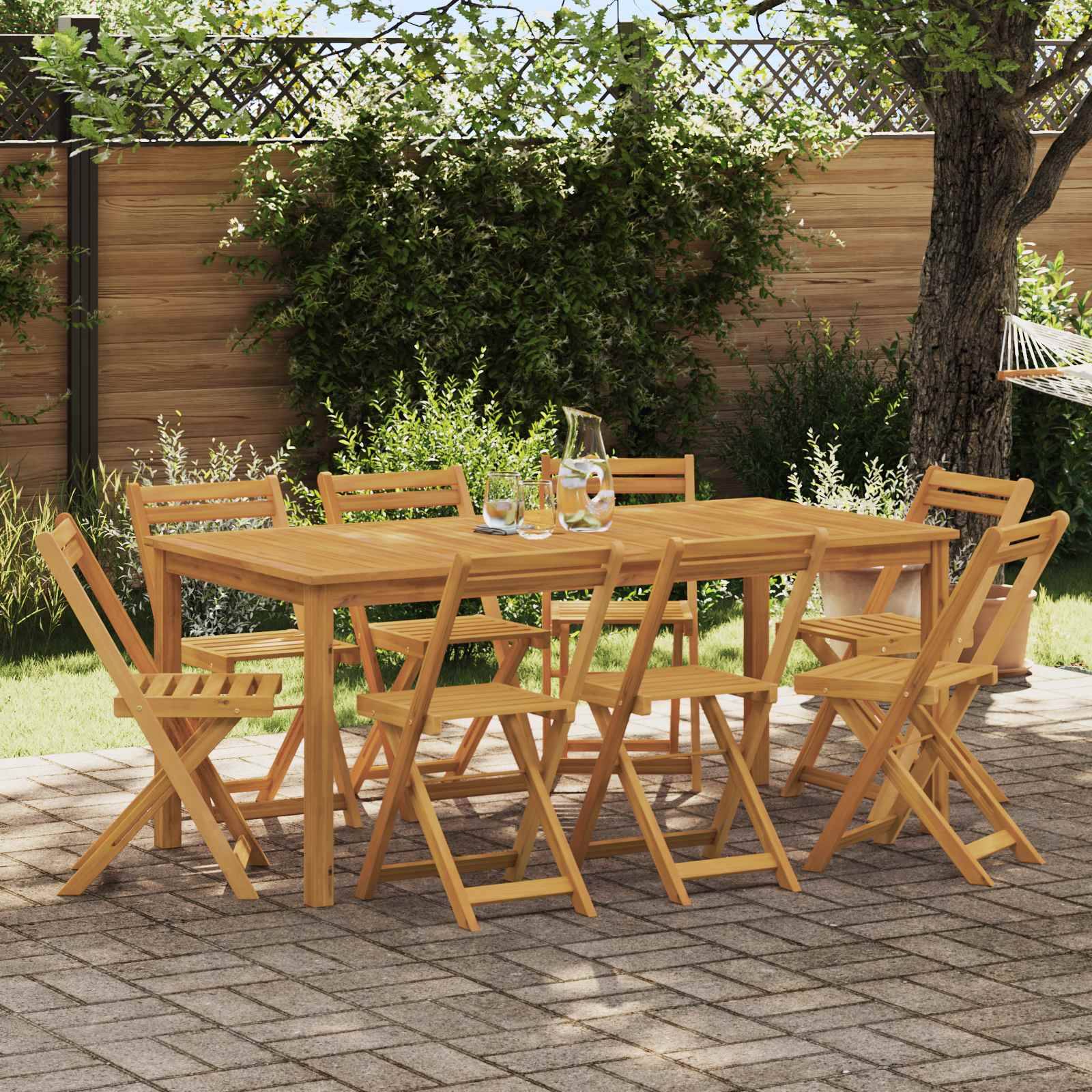 vidaXL Außen Bistro-Stühle 8 pcs Natur 40 x 53 x 80 cm