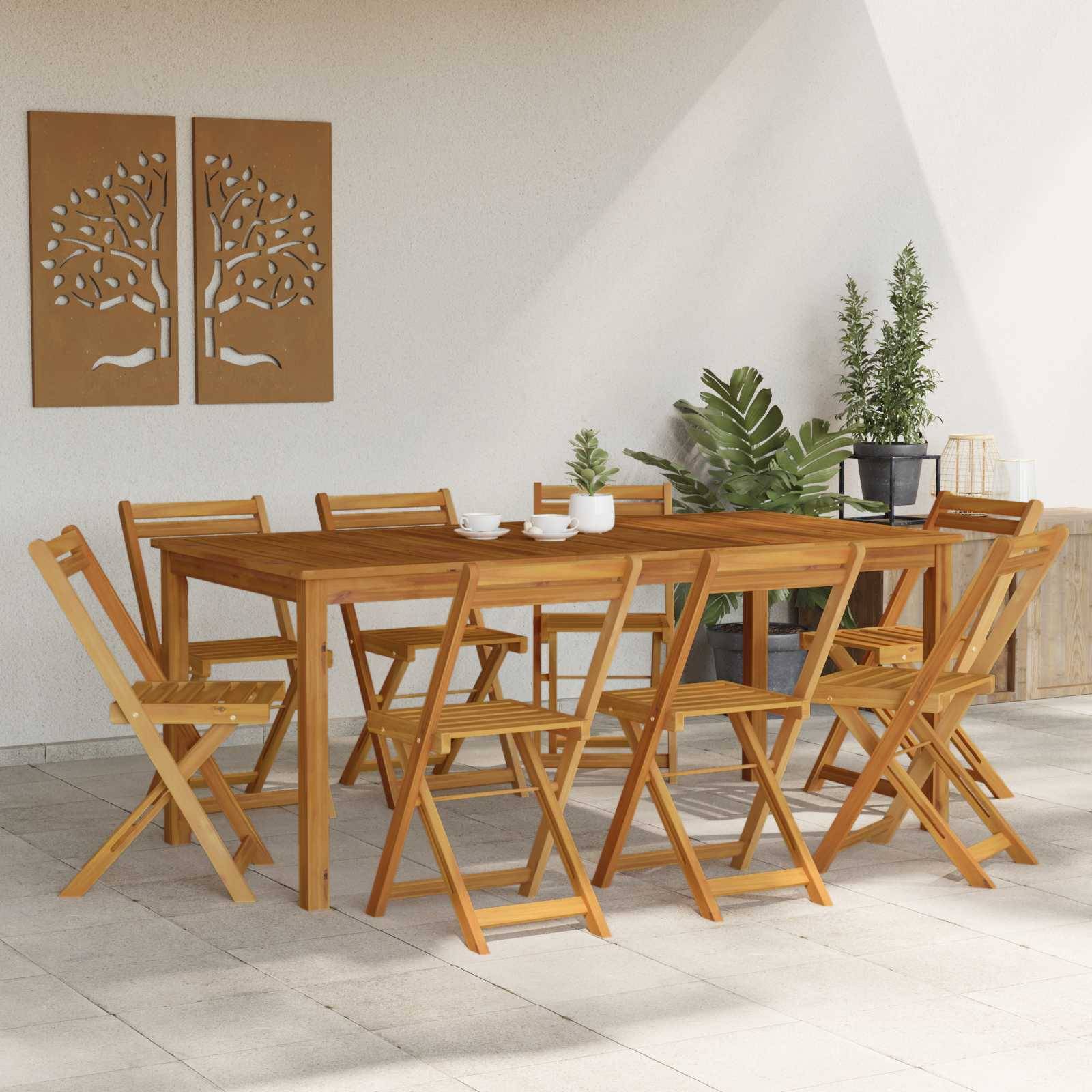 vidaXL Außen Bistro-Stühle 8 pcs Natur 40 x 53 x 80 cm