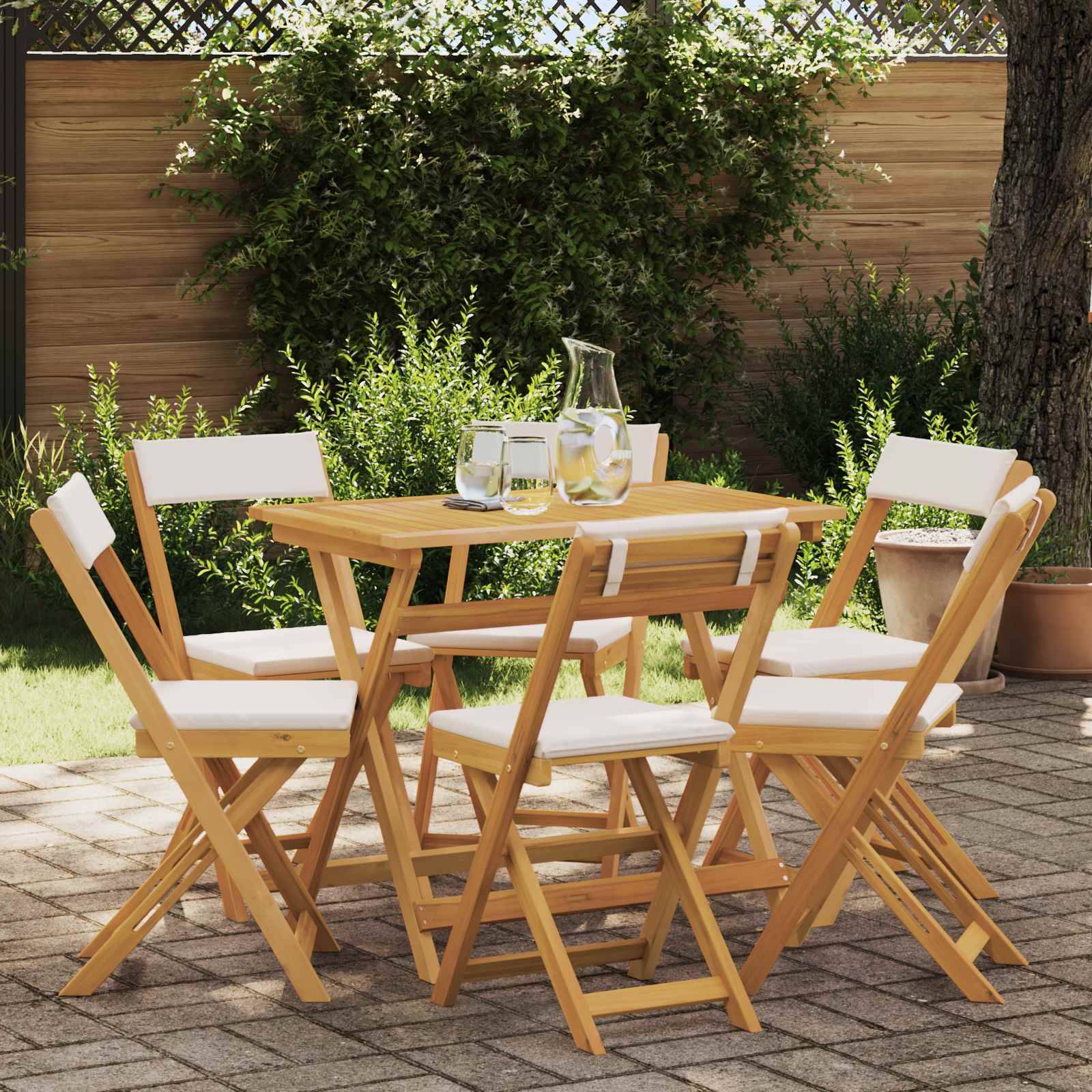 vidaXL Außen Bistro-Stühle 6 pcs Cremeweiß 40 x 53 x 80 cm