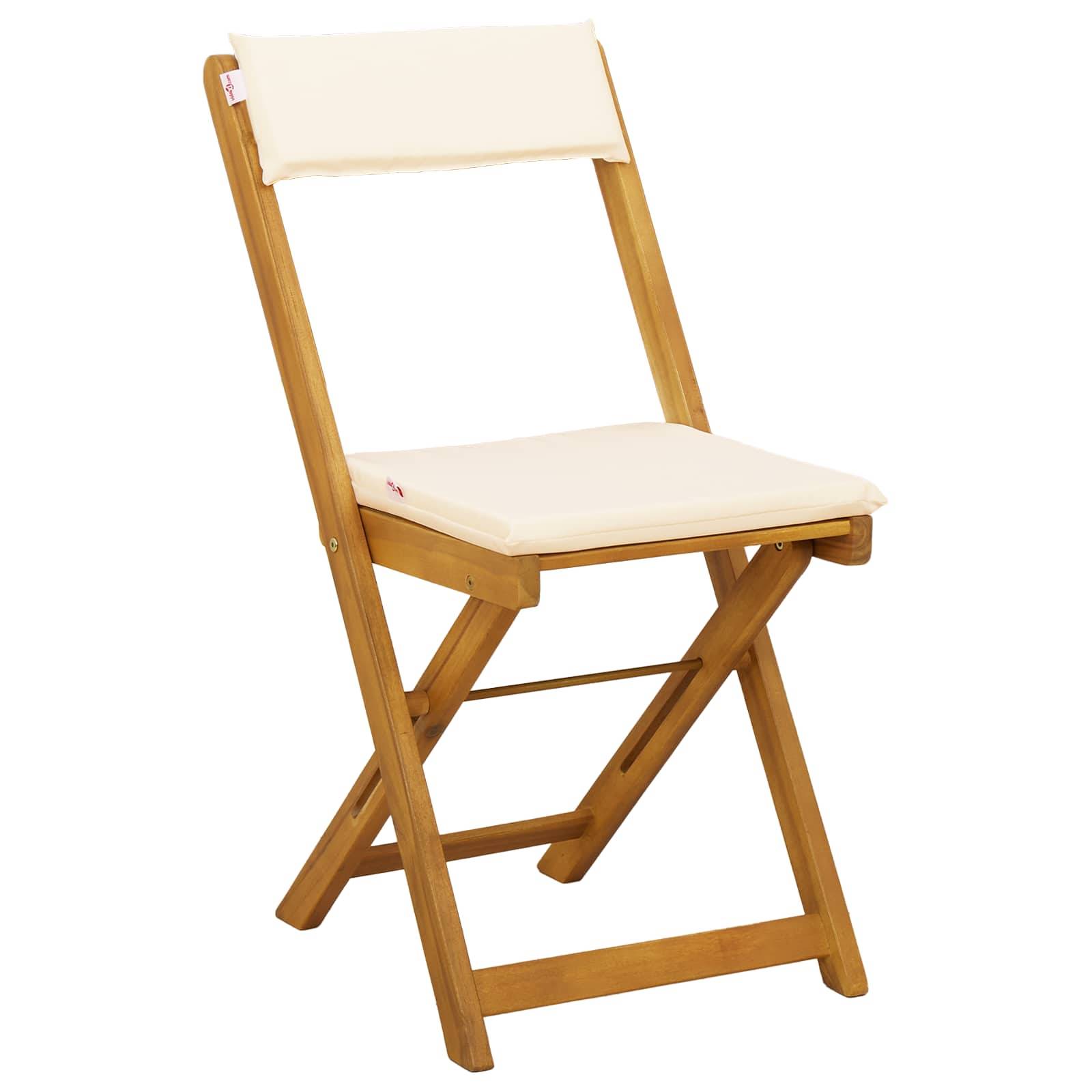 vidaXL Außen Bistro-Stühle 2 pcs Cremeweiß 40 x 53 x 80 cm