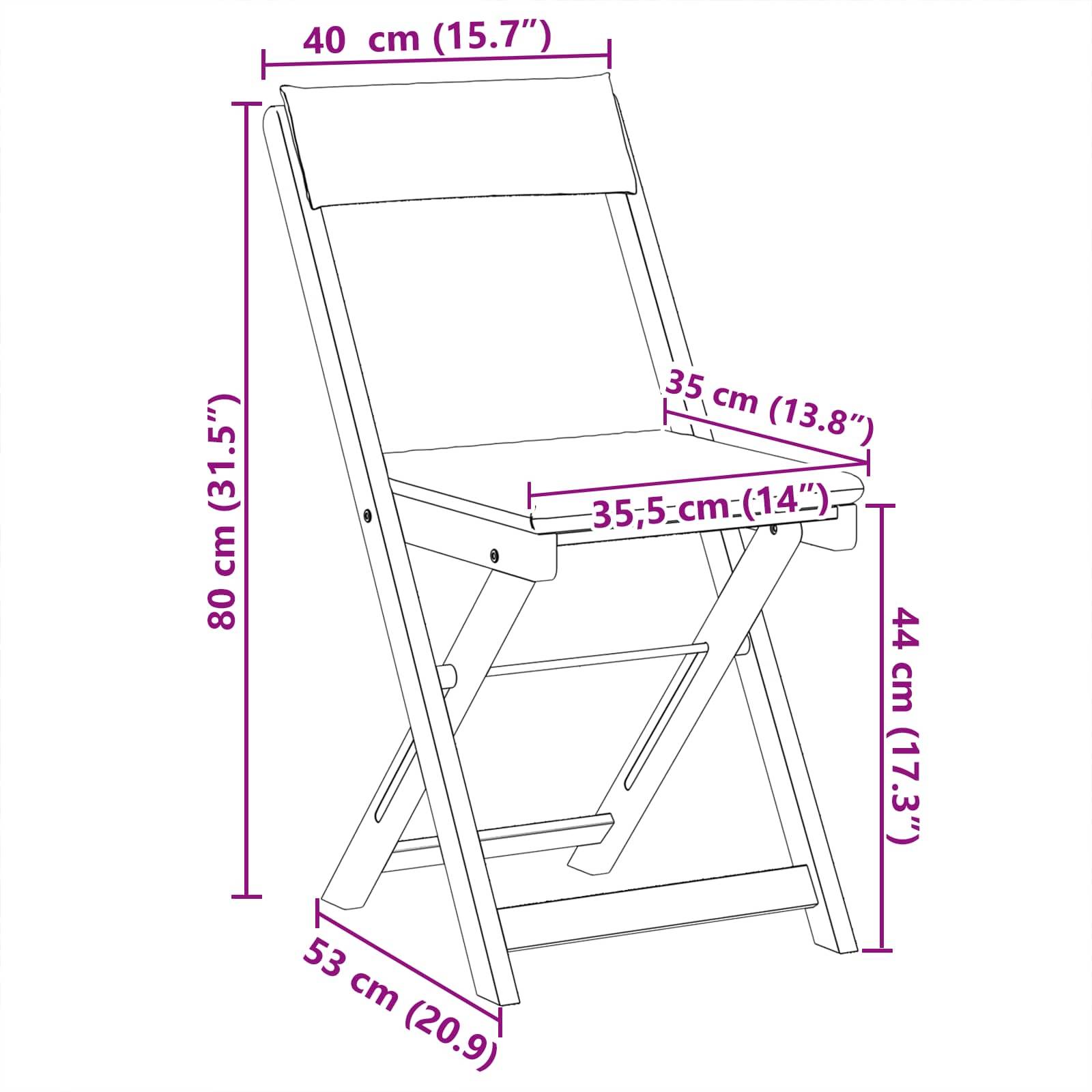 vidaXL Außen Bistro-Stühle mit Kissen 2 pcs Dunkelgrau 40 x 53 x 80 cm