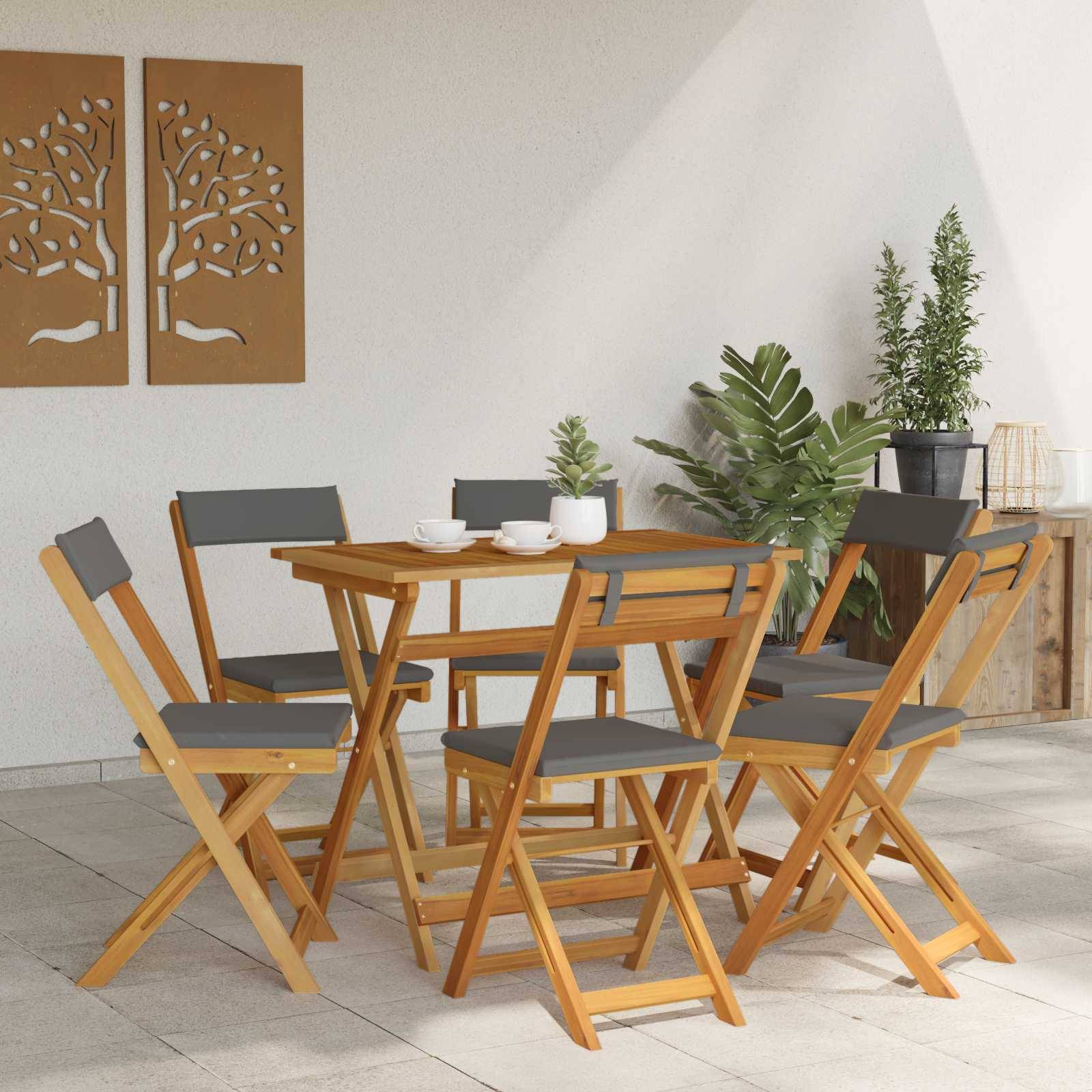 vidaXL Außen Bistro-Stühle 6 pcs Dunkelgrau 40 x 53 x 80 cm