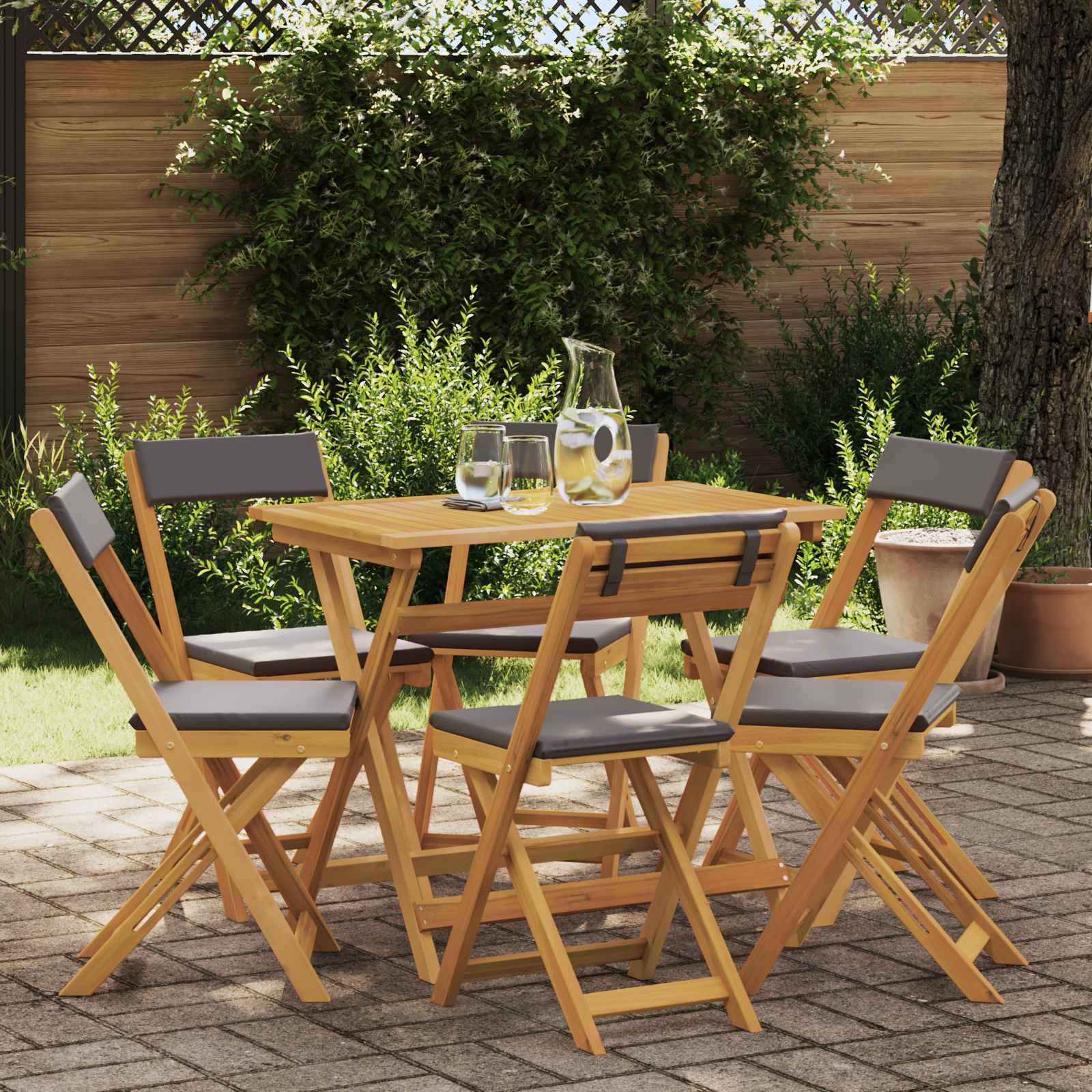 vidaXL Außen Bistro-Stühle 6 pcs Dunkelgrau 40 x 53 x 80 cm