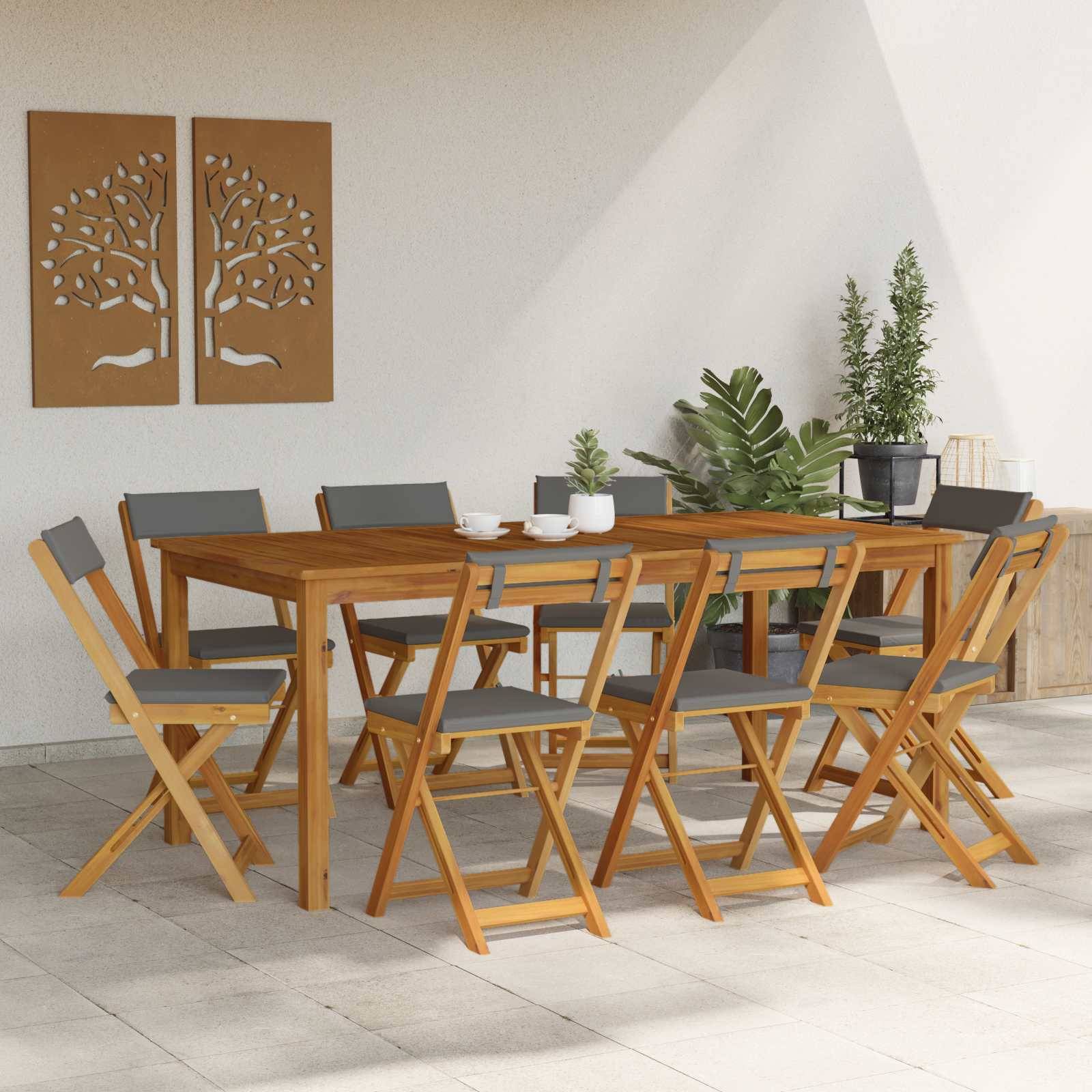vidaXL Außen Bistro-Stühle 8 pcs Dunkelgrau 40 x 53 x 80 cm