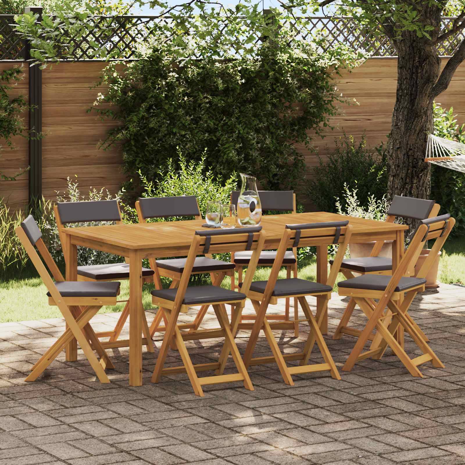 vidaXL Außen Bistro-Stühle 8 pcs Dunkelgrau 40 x 53 x 80 cm