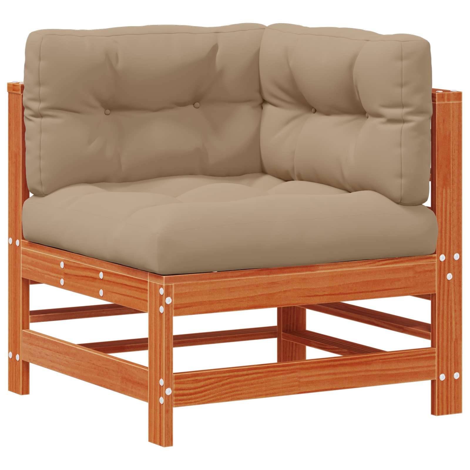 vidaXL Garten-Lounge-Set 3 pcs Wachsbraun Massives Kiefernholz