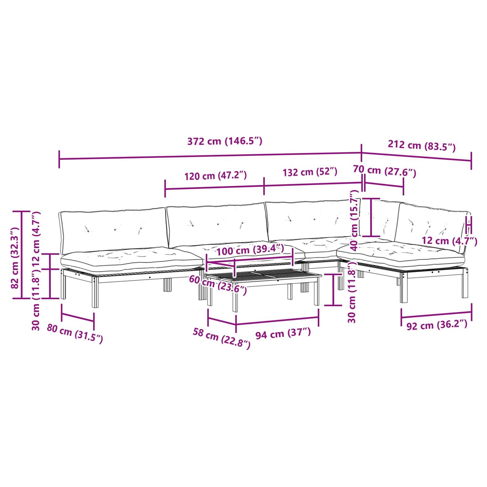 vidaXL 5 Stück Garten Pallet Sofa Einheiten Massivholz Akazie