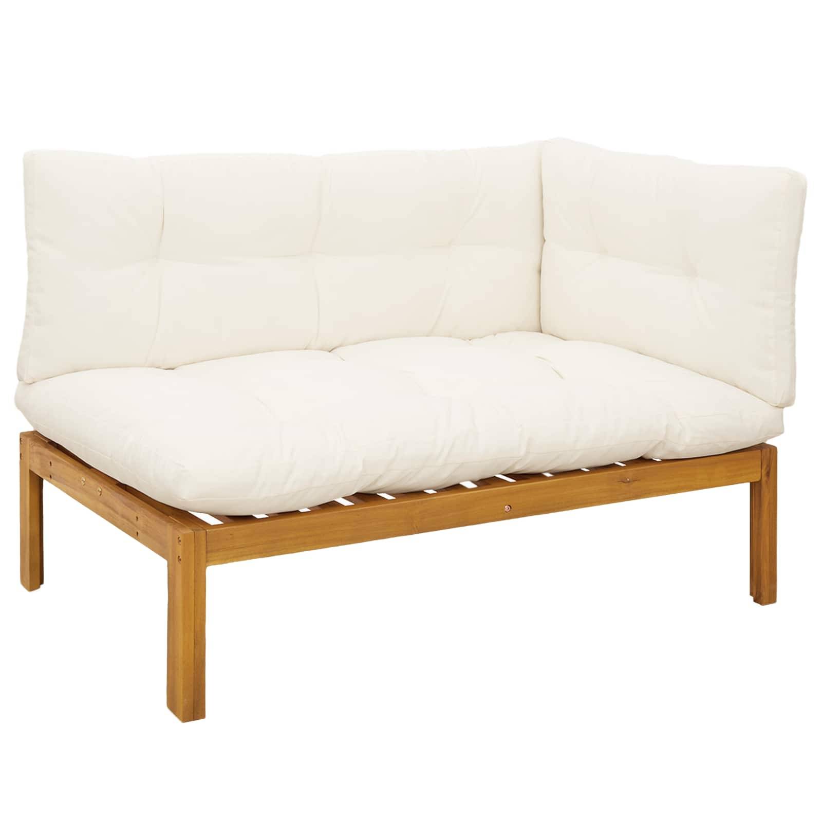 vidaXL Garten Pallet Sofa Einheiten 2 Stück Natürlich und Cremweiß