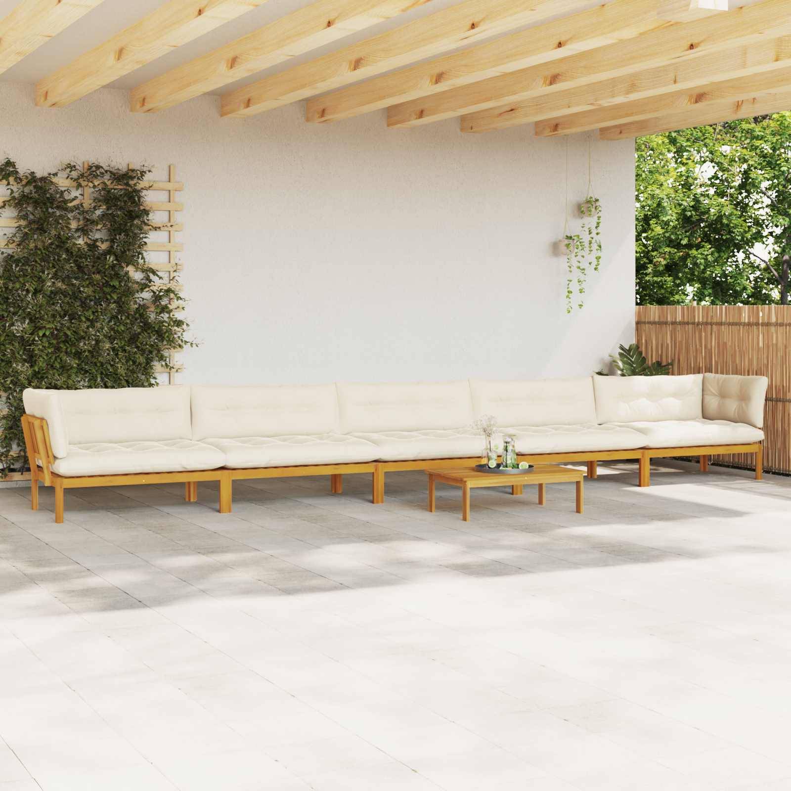 vidaXL 6 Stück Garten Pallet Sofa Einheiten Massivholz Akazie Natur