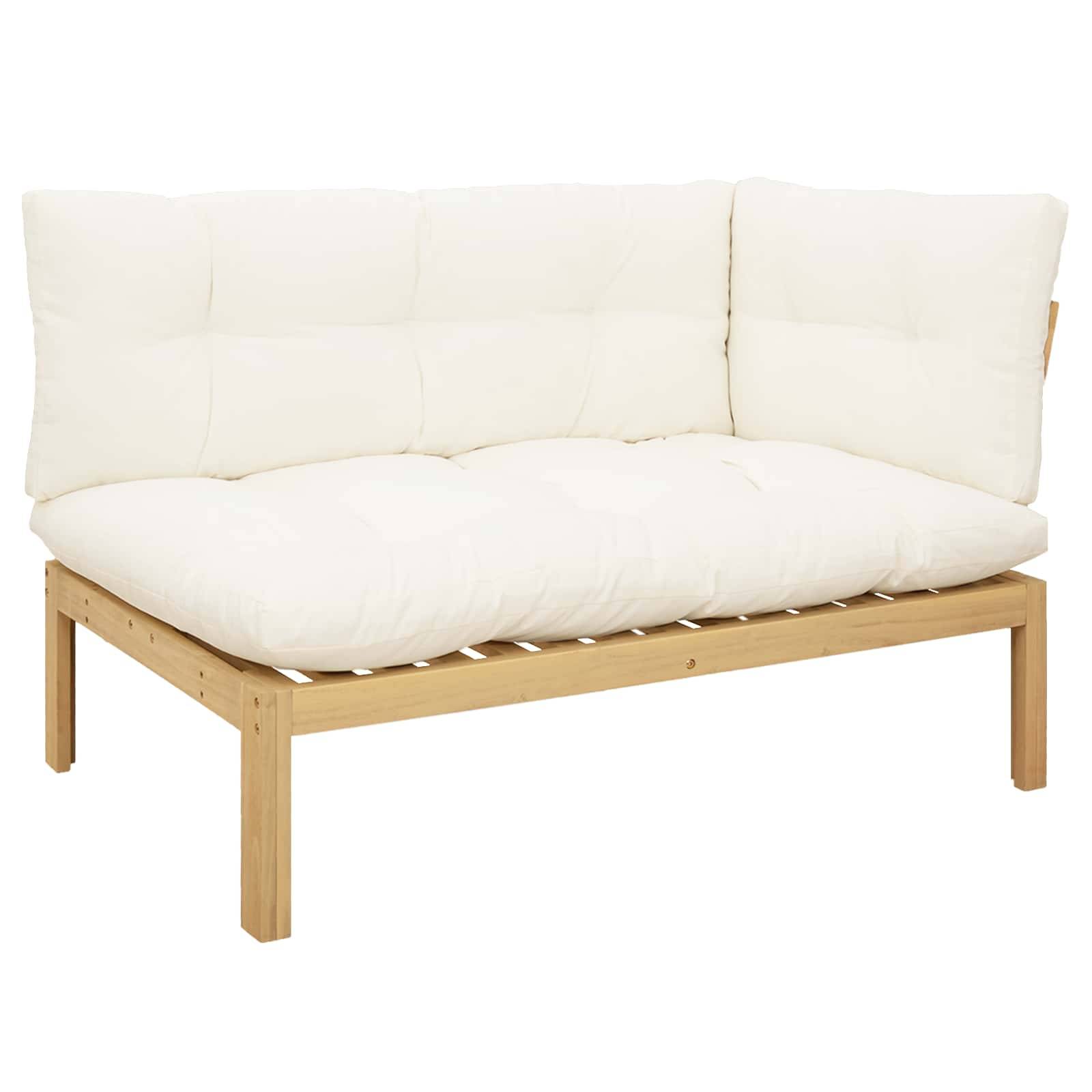 vidaXL Garten Pallet Sofa Einheiten 2 Stück Hellbraun und Cremeweiß