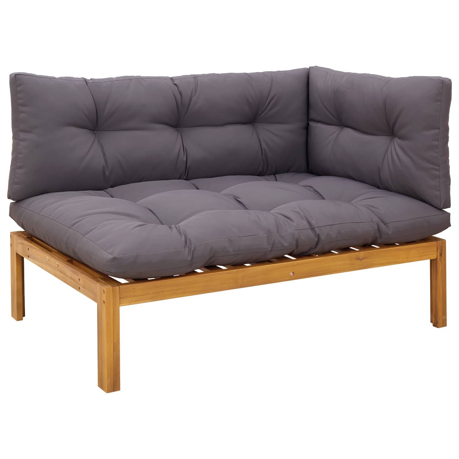 vidaXL Ecksofa Einheit Natürlich und Dunkelgrau 132 x 92 x 82 cm