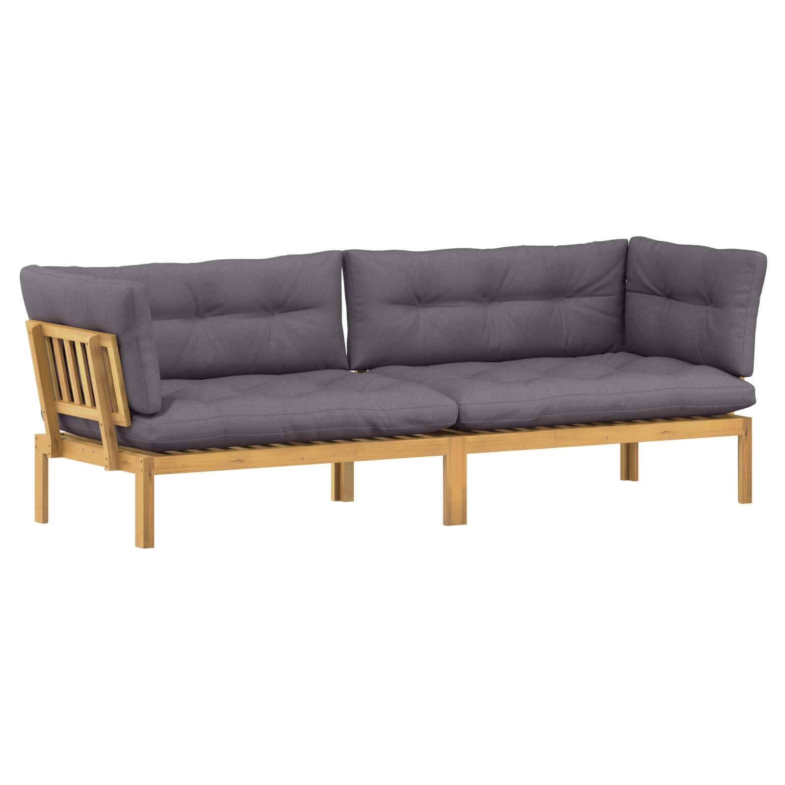 vidaXL Garten Pallet Sofa Einheiten 2 Stück Hellbraun und Dunkelgrau