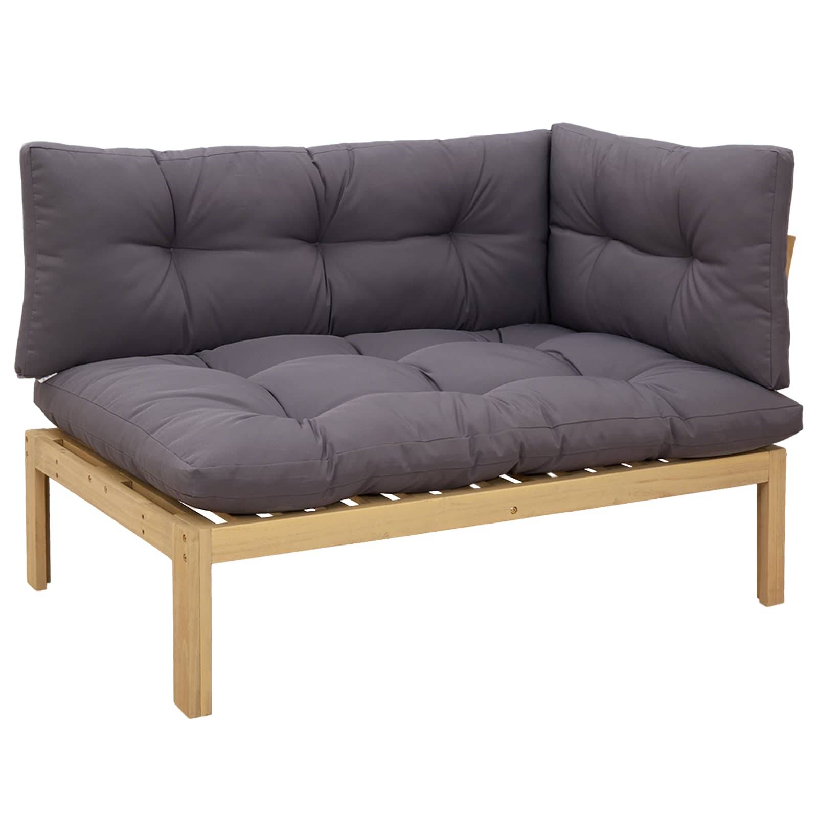 vidaXL Garten Pallet Sofa Einheiten 2 Stück Hellbraun und Dunkelgrau