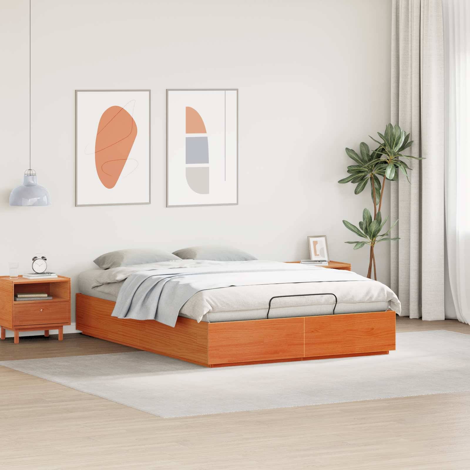 vidaXL Ottoman Bettgestell Wachsbraun 120 x 190 cm