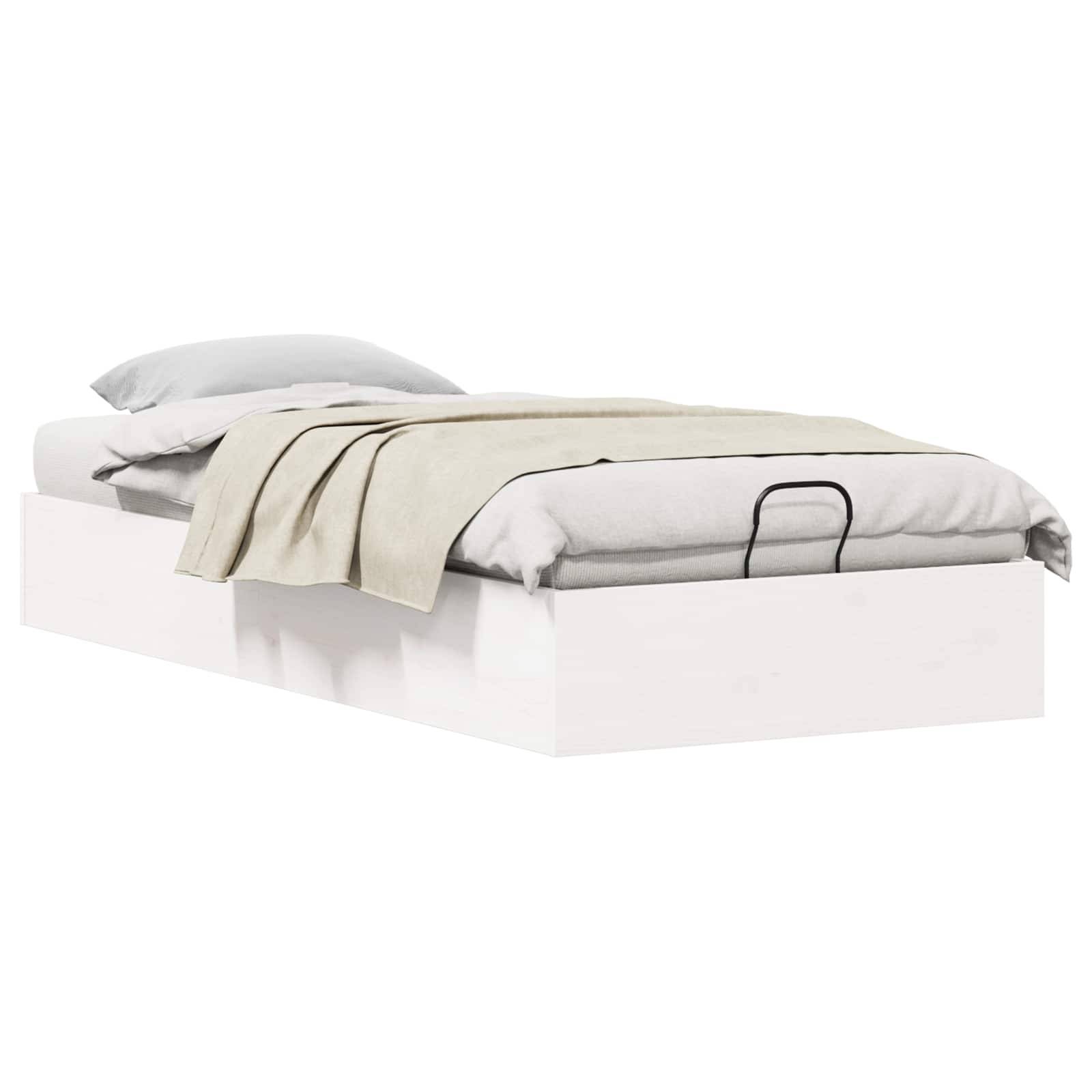 vidaXL Ottoman Bettgestell mit Stauraum Weiß 75 x 190 cm