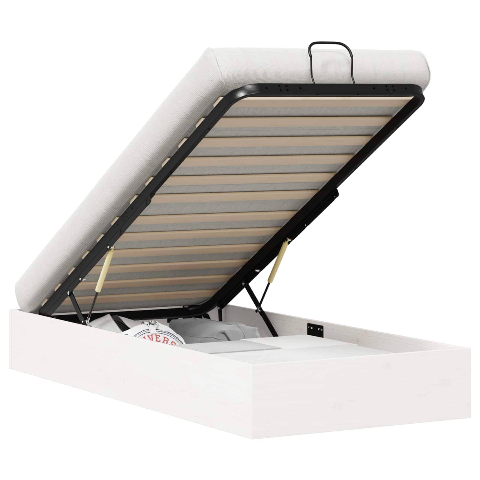 vidaXL Ottoman Bettgestell mit Stauraum Weiß 90 x 190 cm