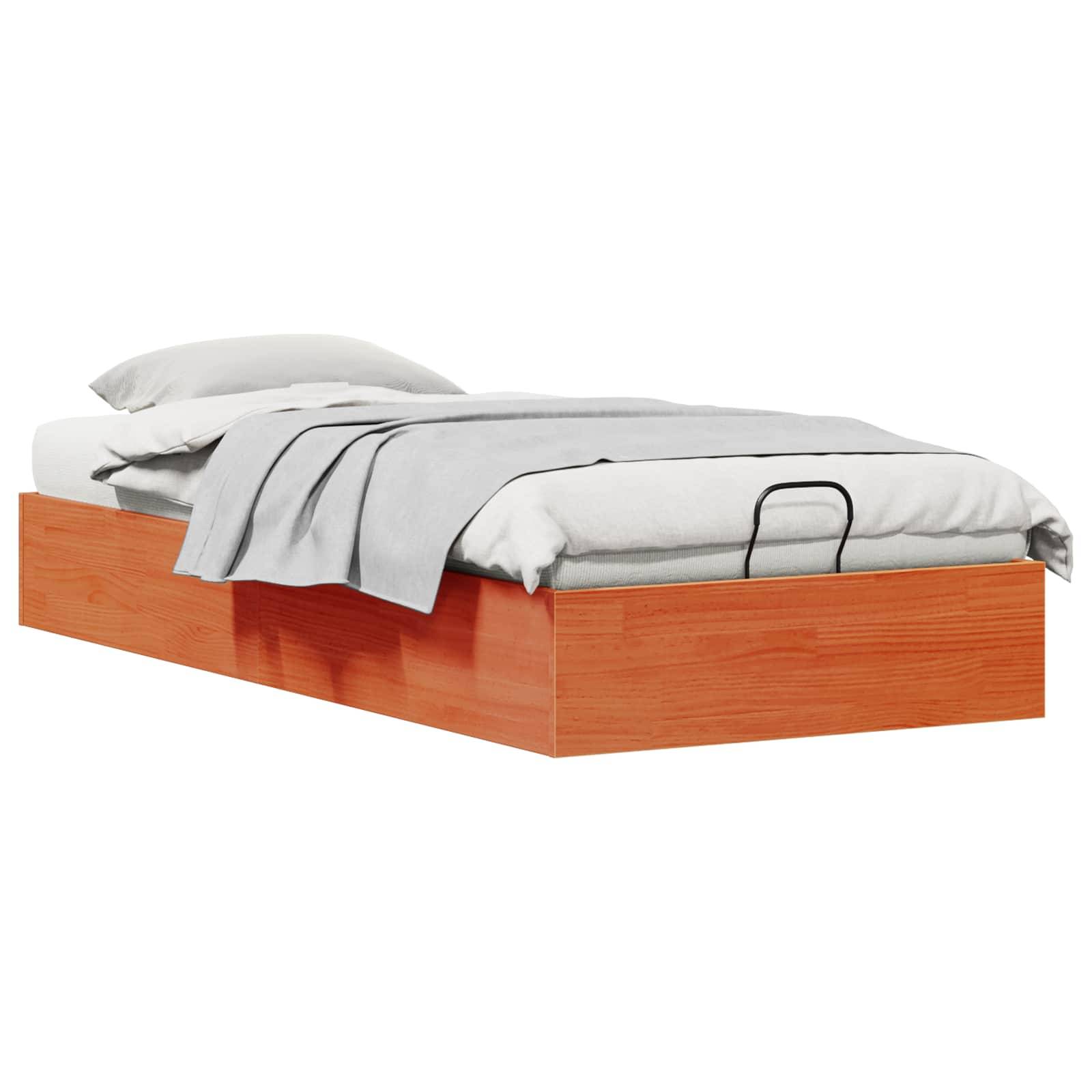 vidaXL Ottoman Bettgestell mit Stauraum Wachsbraun 100 x 200 cm