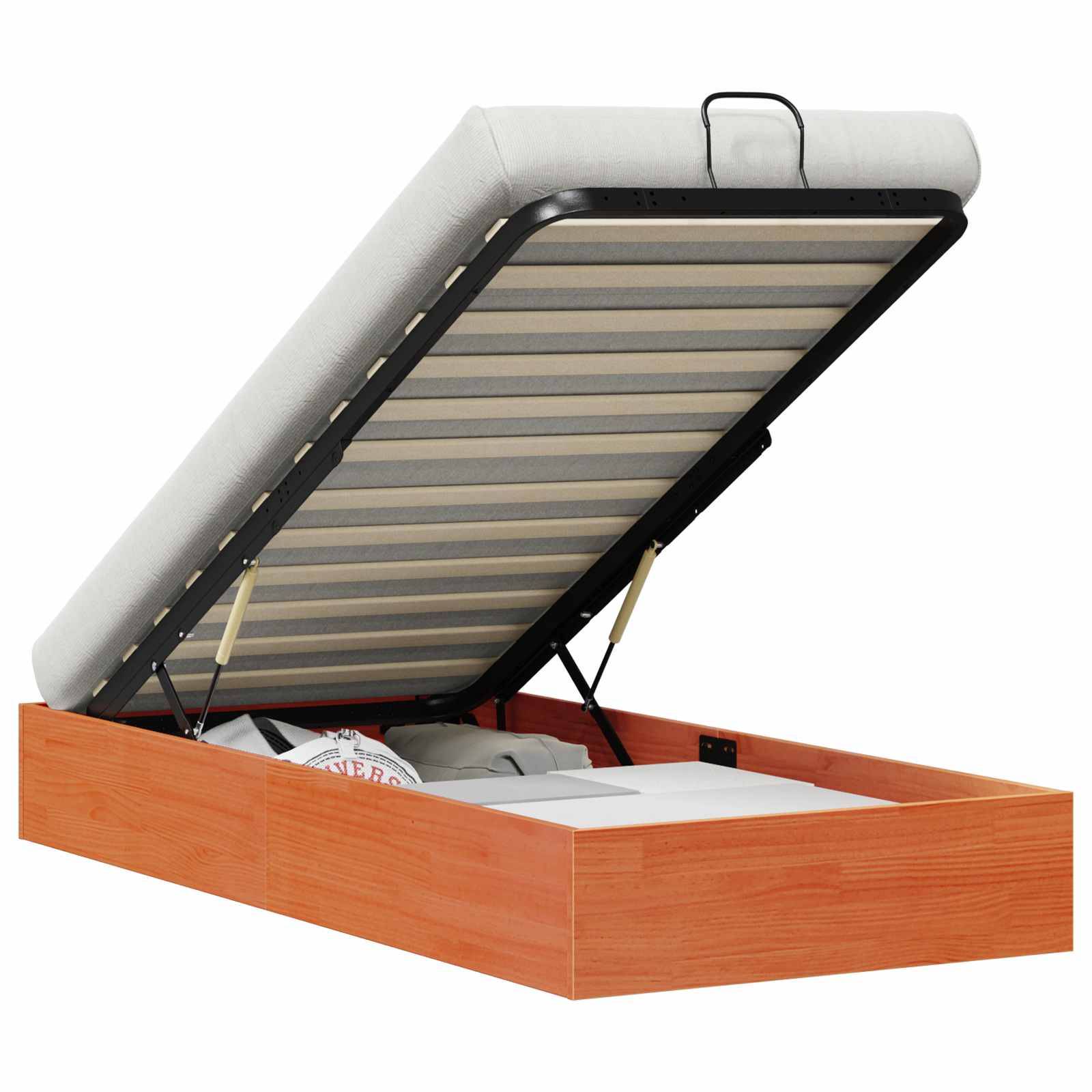vidaXL Ottoman Bettgestell mit Stauraum Wachsbraun 100 x 200 cm