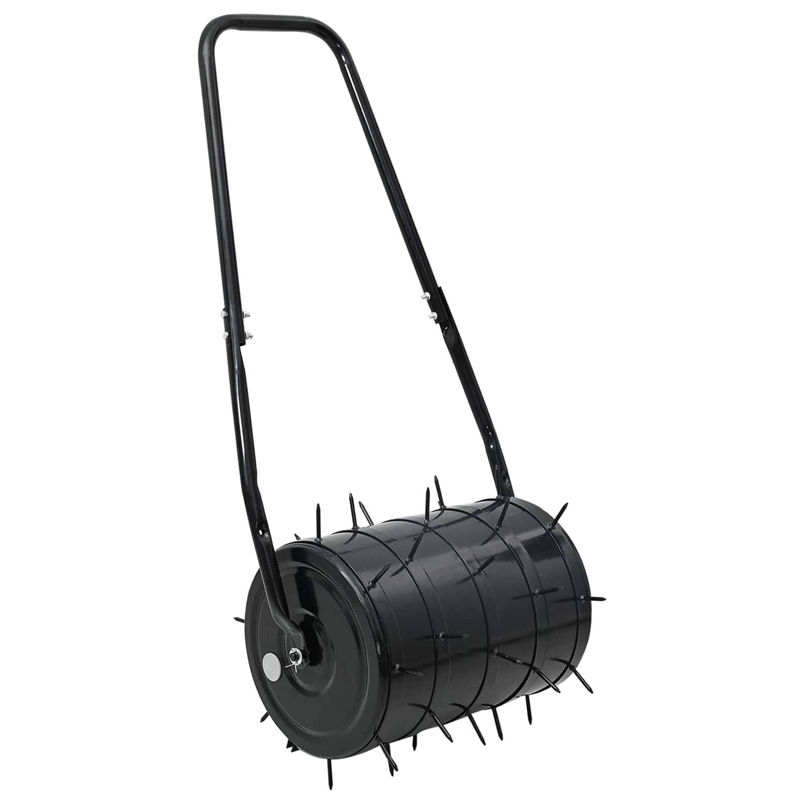 vidaXL Rasenwalze zum Ziehen mit Belüftungs-Clips Schwarz 110 x 52 cm