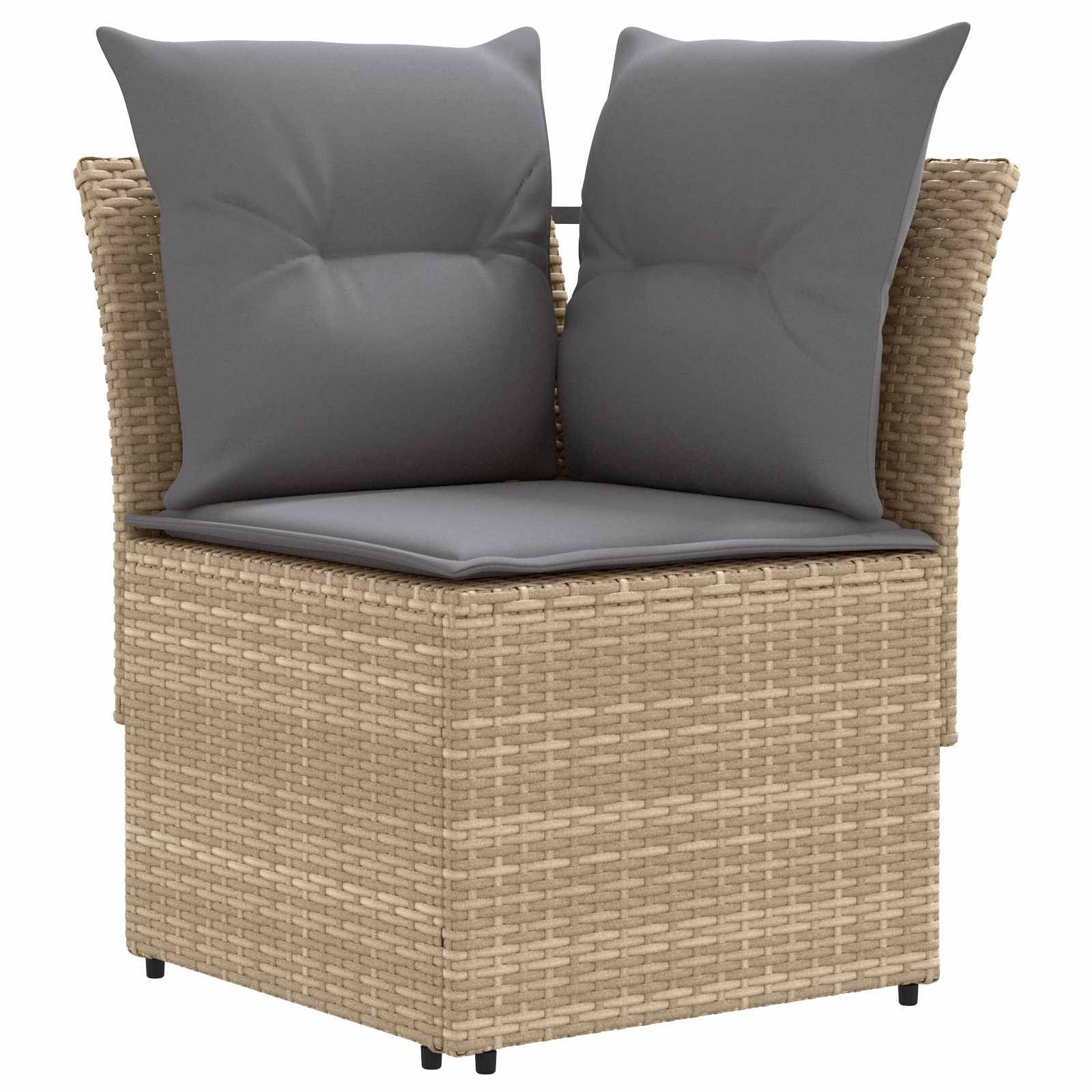 vidaXL Möbelsets mit Kissen 4 pcs Beige und Hellgrau PE-Rattan
