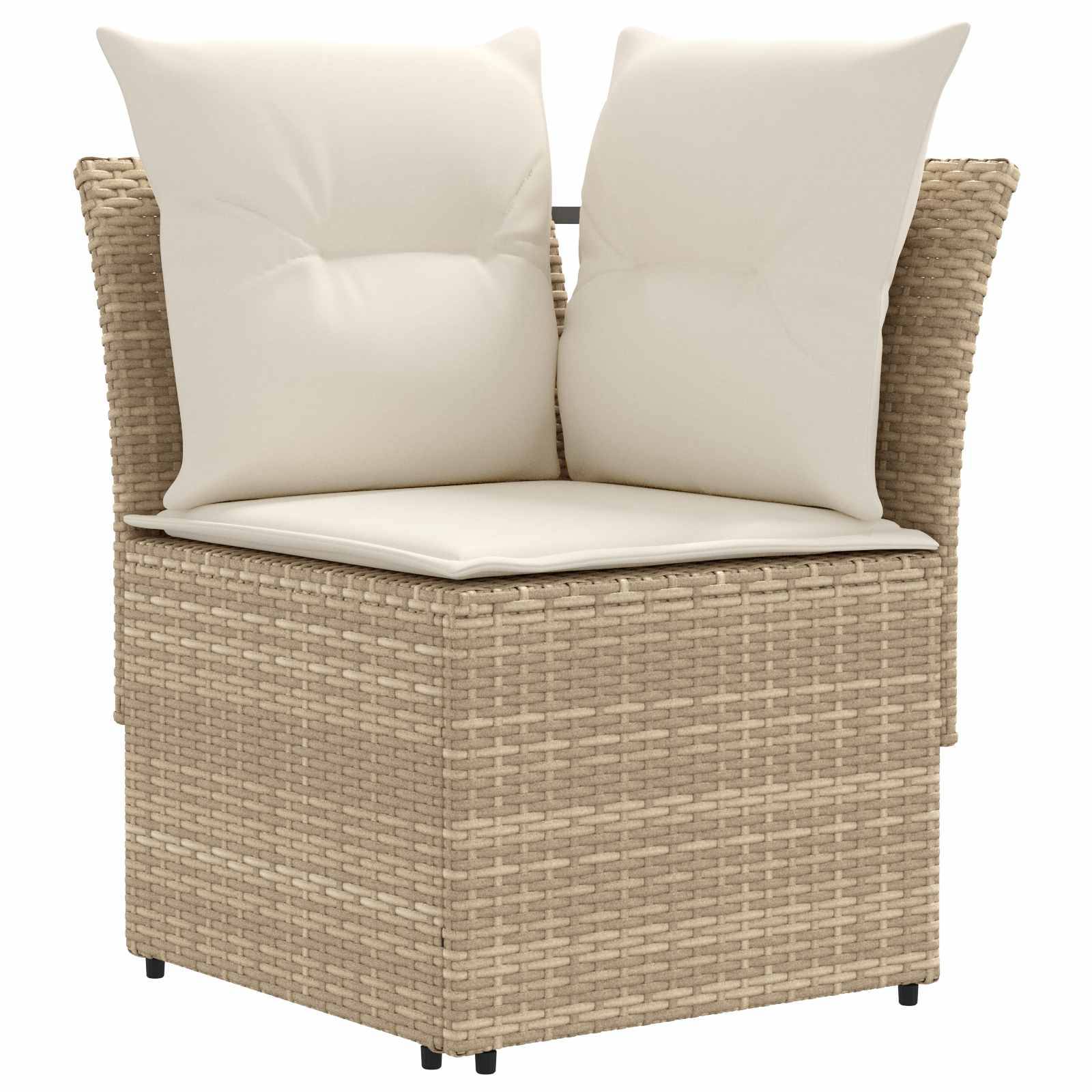 vidaXL Möbelsets mit Kissen 8 pcs Beige und Creme PE-Rattan
