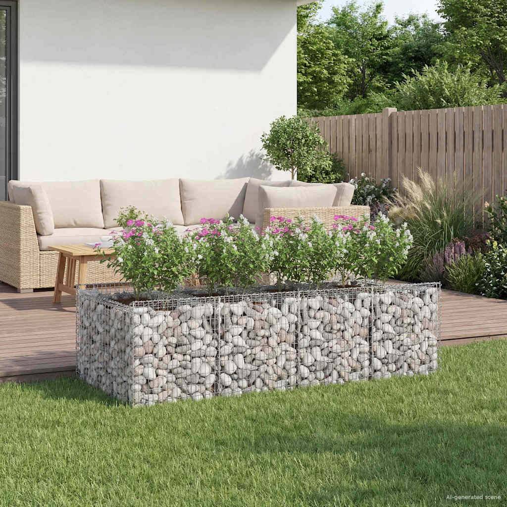 vidaXL Gabionen-Hochbeet 2 pcs Silber